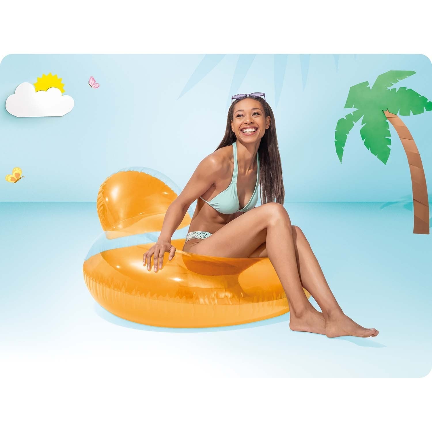 137 x 122 cm INTEX 58889 rožinės daugiafunkcinės kėdės