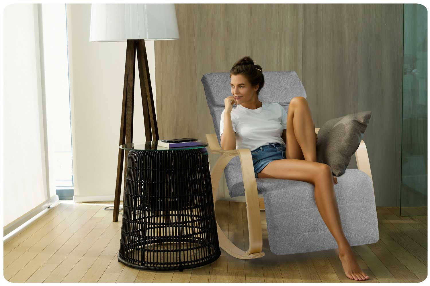 Šviesios pilkos spalvos Suzi sėdynė