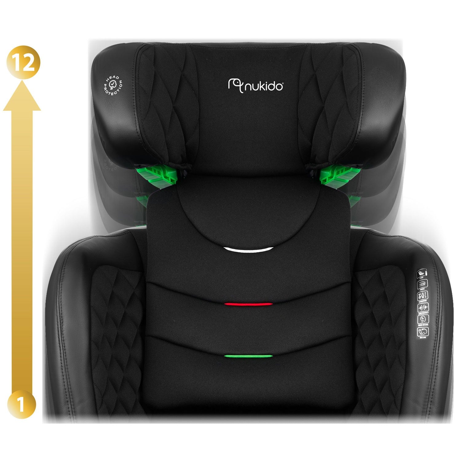Nukido Louis juoda 15-36 kg ISOFIX automobilio sėdynė