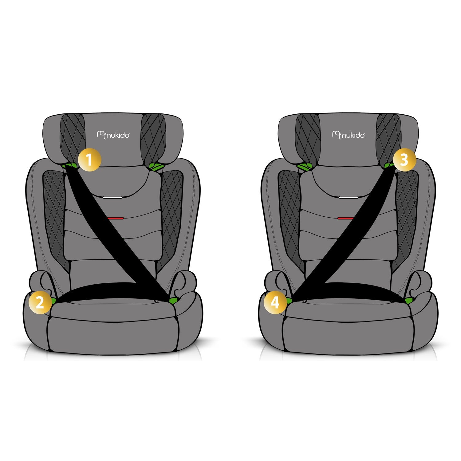 Nukido Louis juoda 15-36 kg ISOFIX automobilio sėdynė
