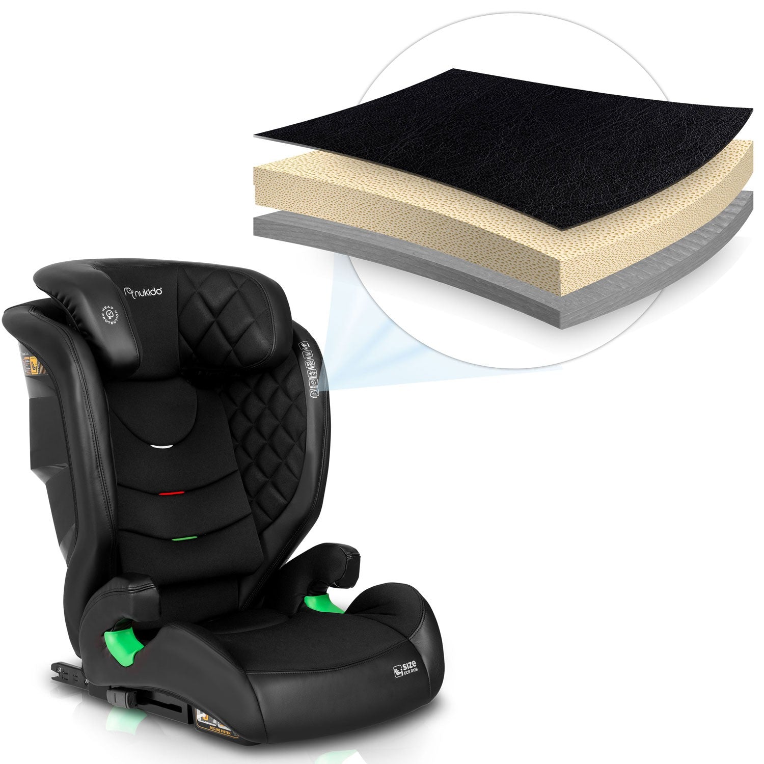 Nukido Louis juoda 15-36 kg ISOFIX automobilio sėdynė