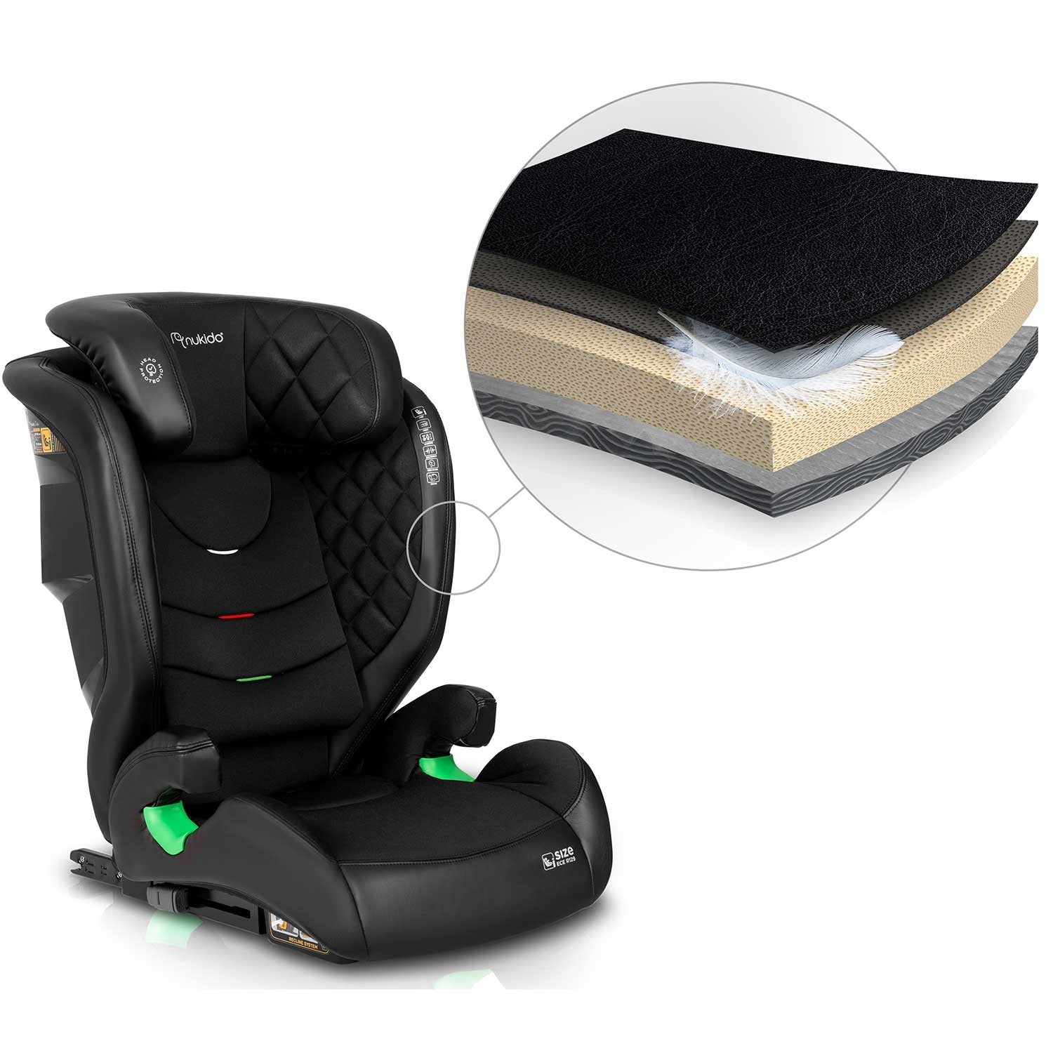 Nukido Louis juoda 15-36 kg ISOFIX automobilio sėdynė