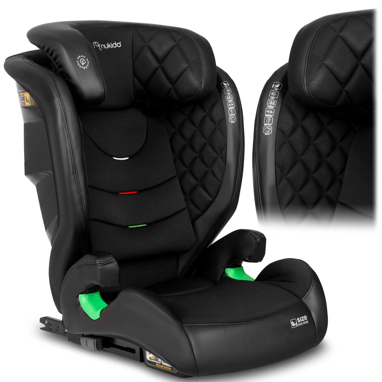 Nukido Louis juoda 15-36 kg ISOFIX automobilio sėdynė