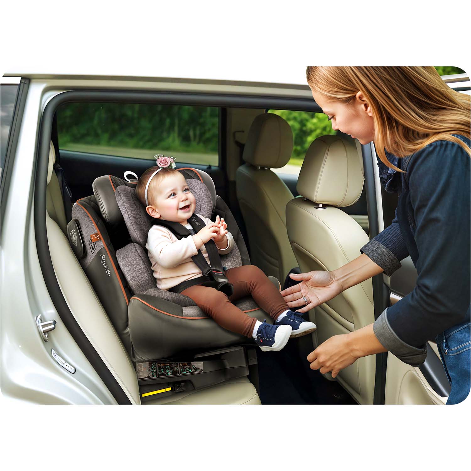 Nukido Prestige Line automobilių kėdė juodai pilka 0-36 kg ISOFIX