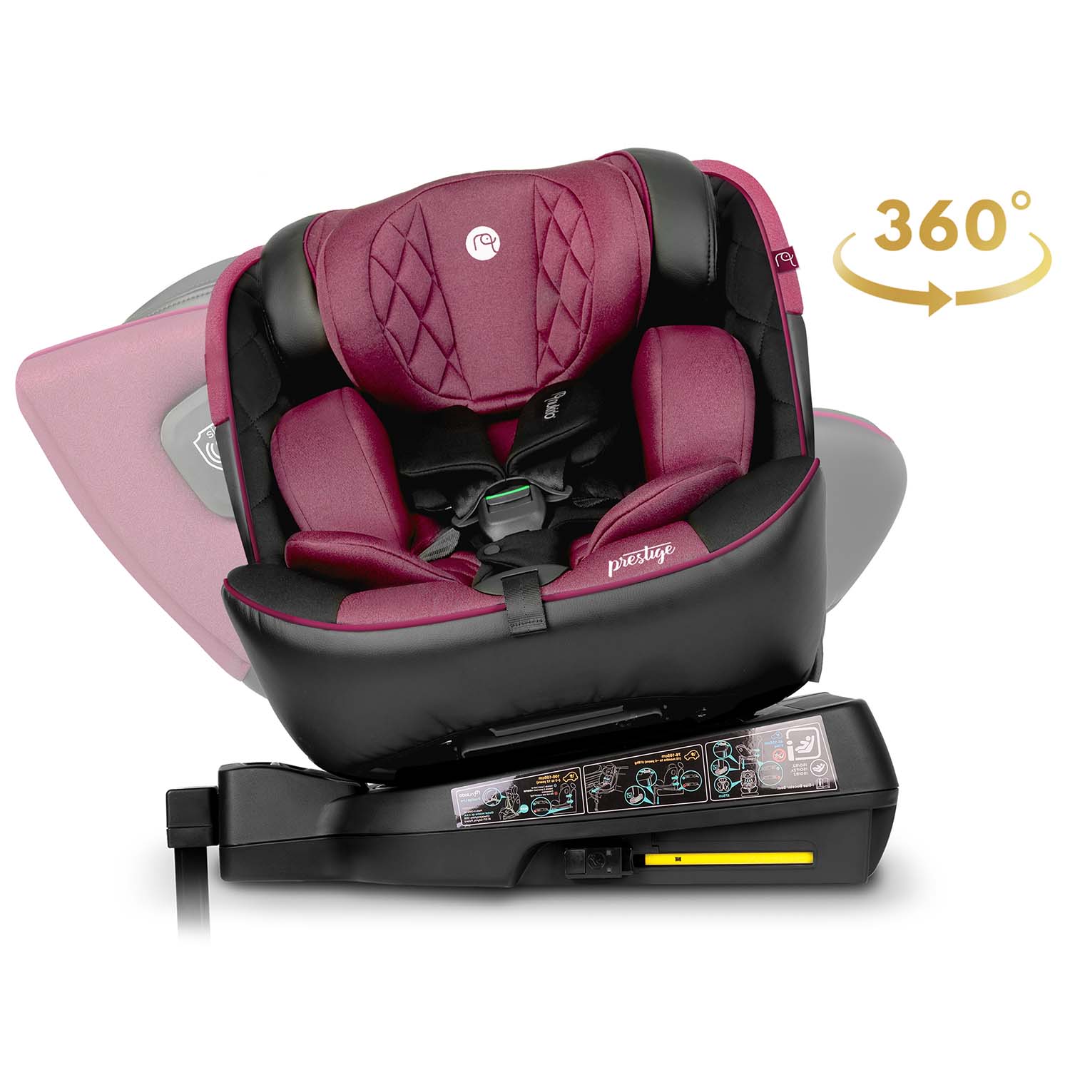 Nukido Prestige Line juodai rožinės spalvos 0-36 kg ISOFIX automobilio sėdynė