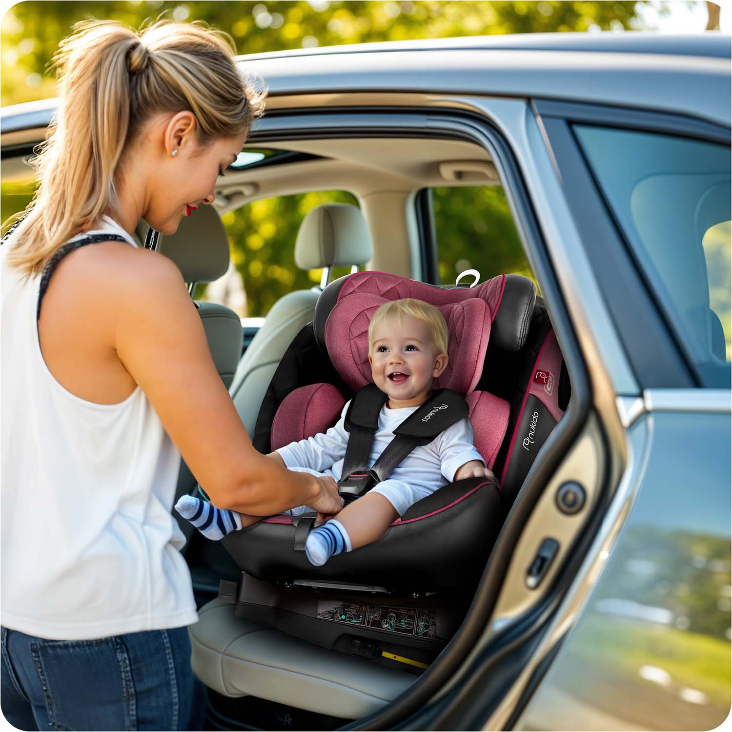 Nukido Prestige Line juodai rožinės spalvos 0-36 kg ISOFIX automobilio sėdynė
