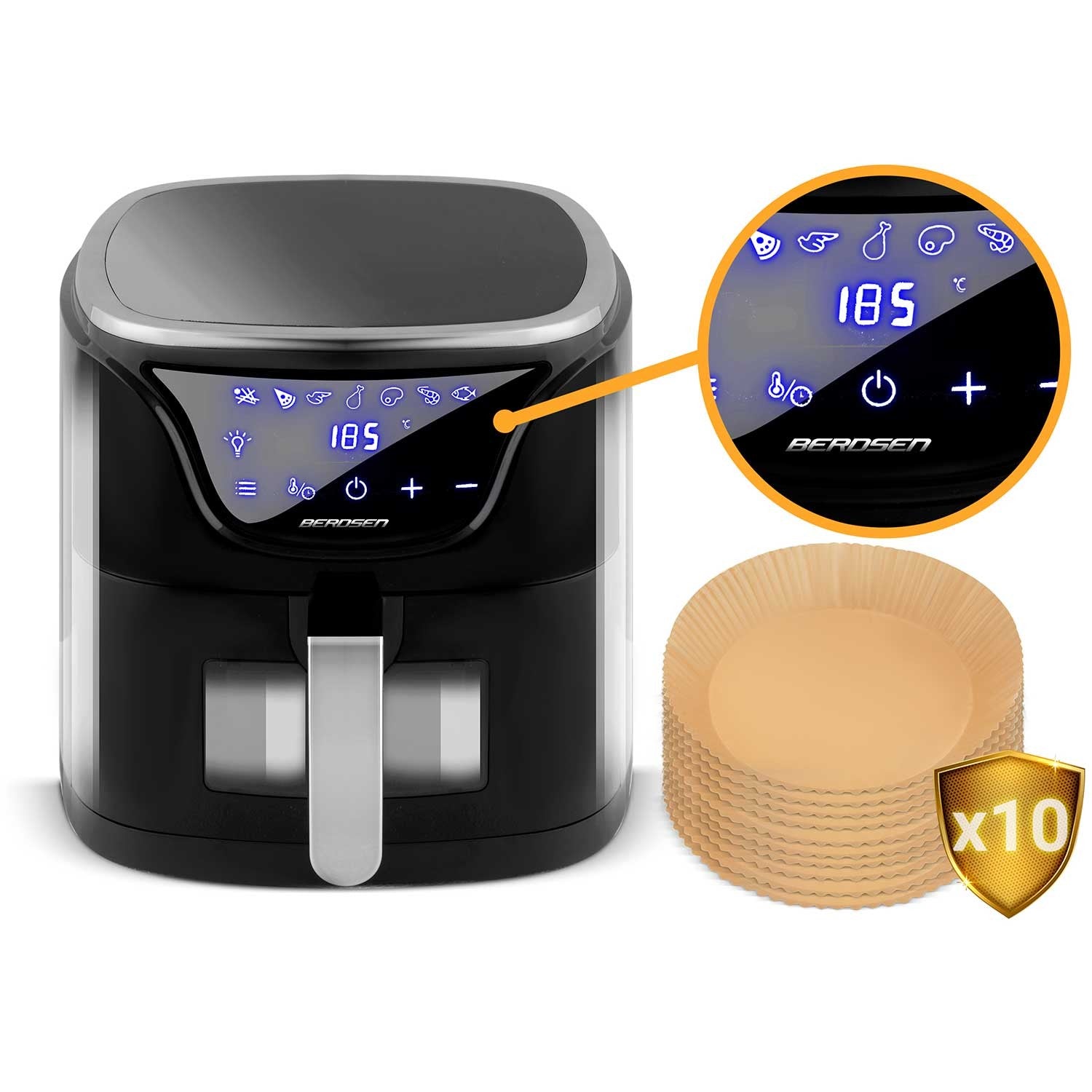 Air fryer BD-652 be riebalų, juodas sidabras