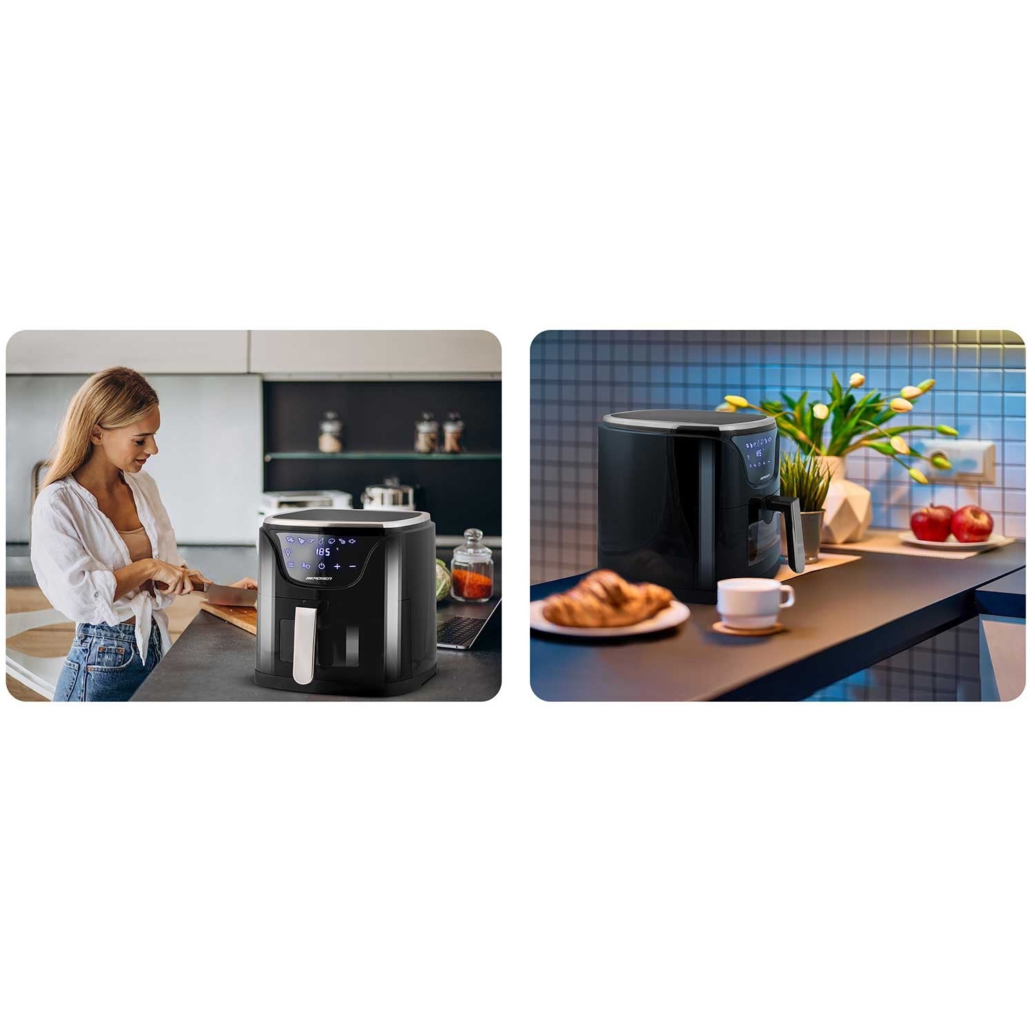 Air fryer BD-652 be riebalų, juodas sidabras