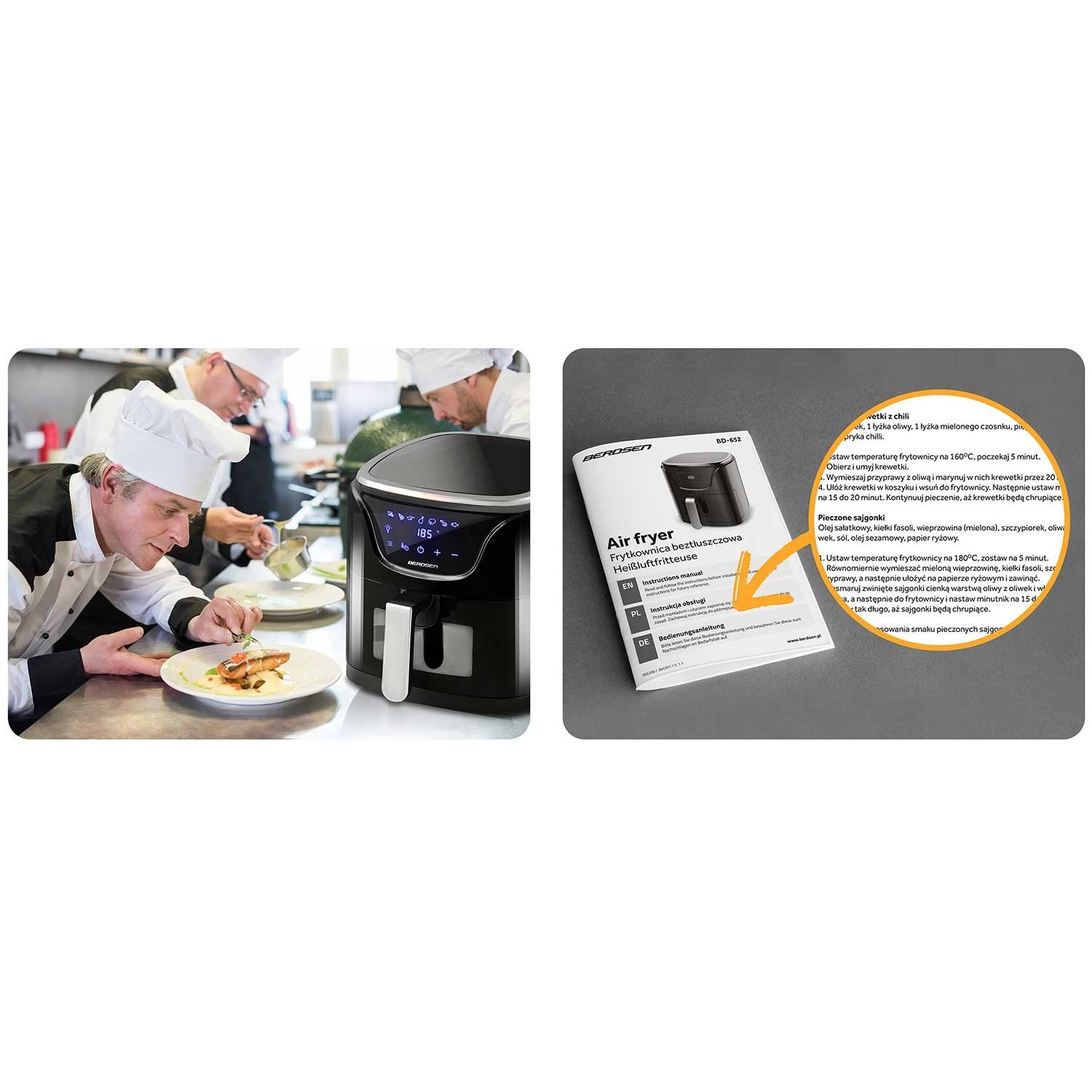 Air fryer BD-652 be riebalų, juodas sidabras