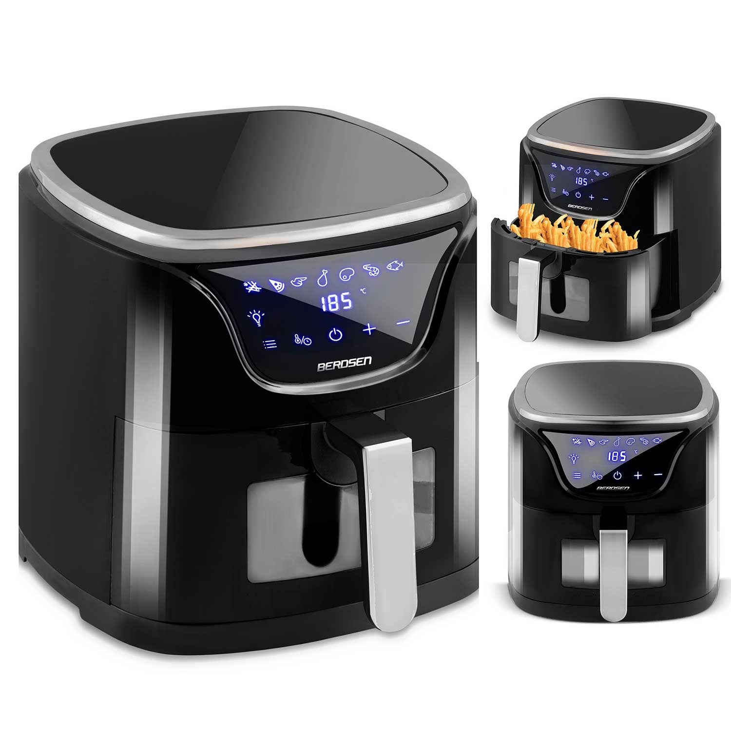 Air fryer BD-652 be riebalų, juodas sidabras