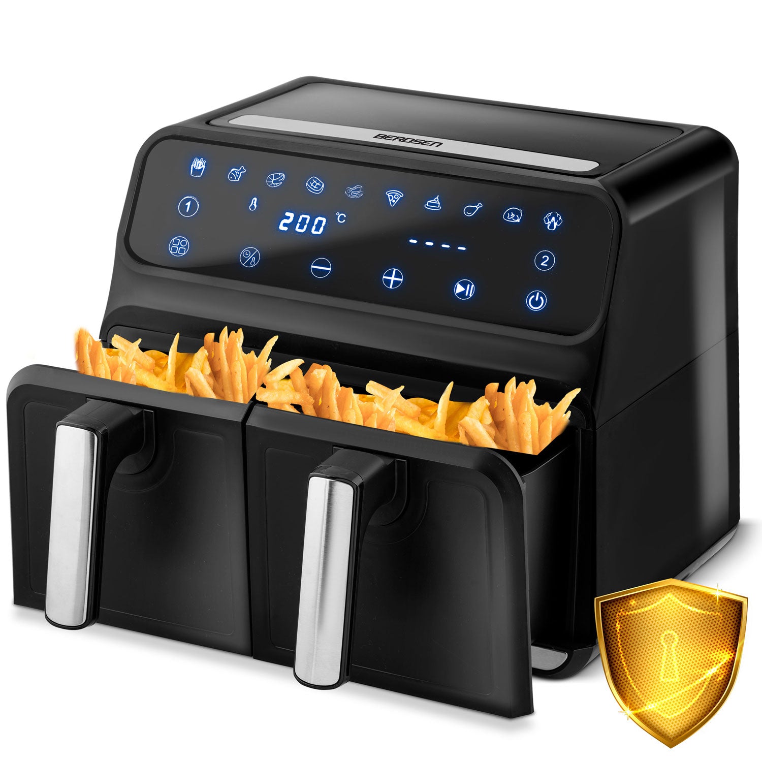 Air fryer BD-653 be riebalų, juodas sidabras