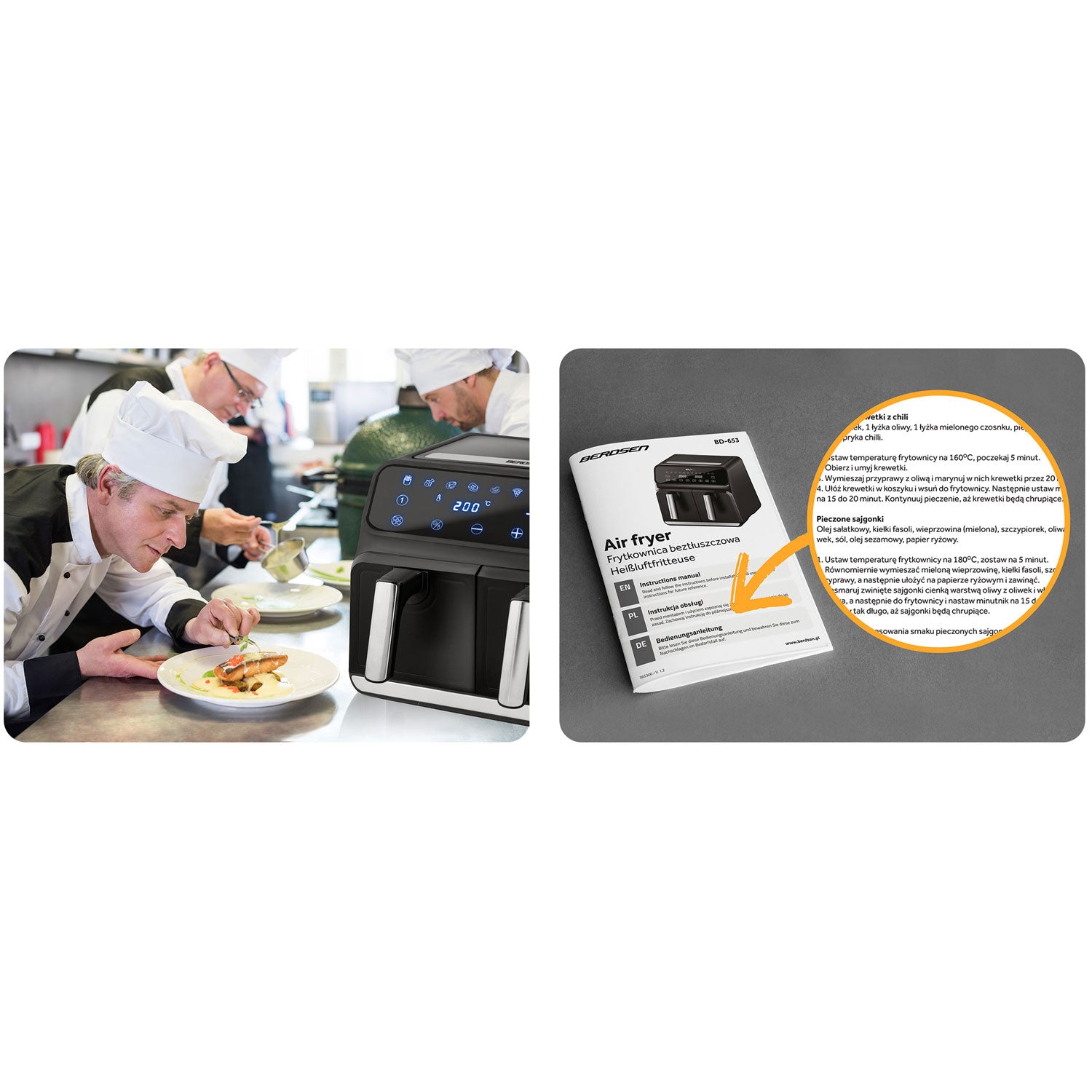 Air fryer BD-653 be riebalų, juodas sidabras