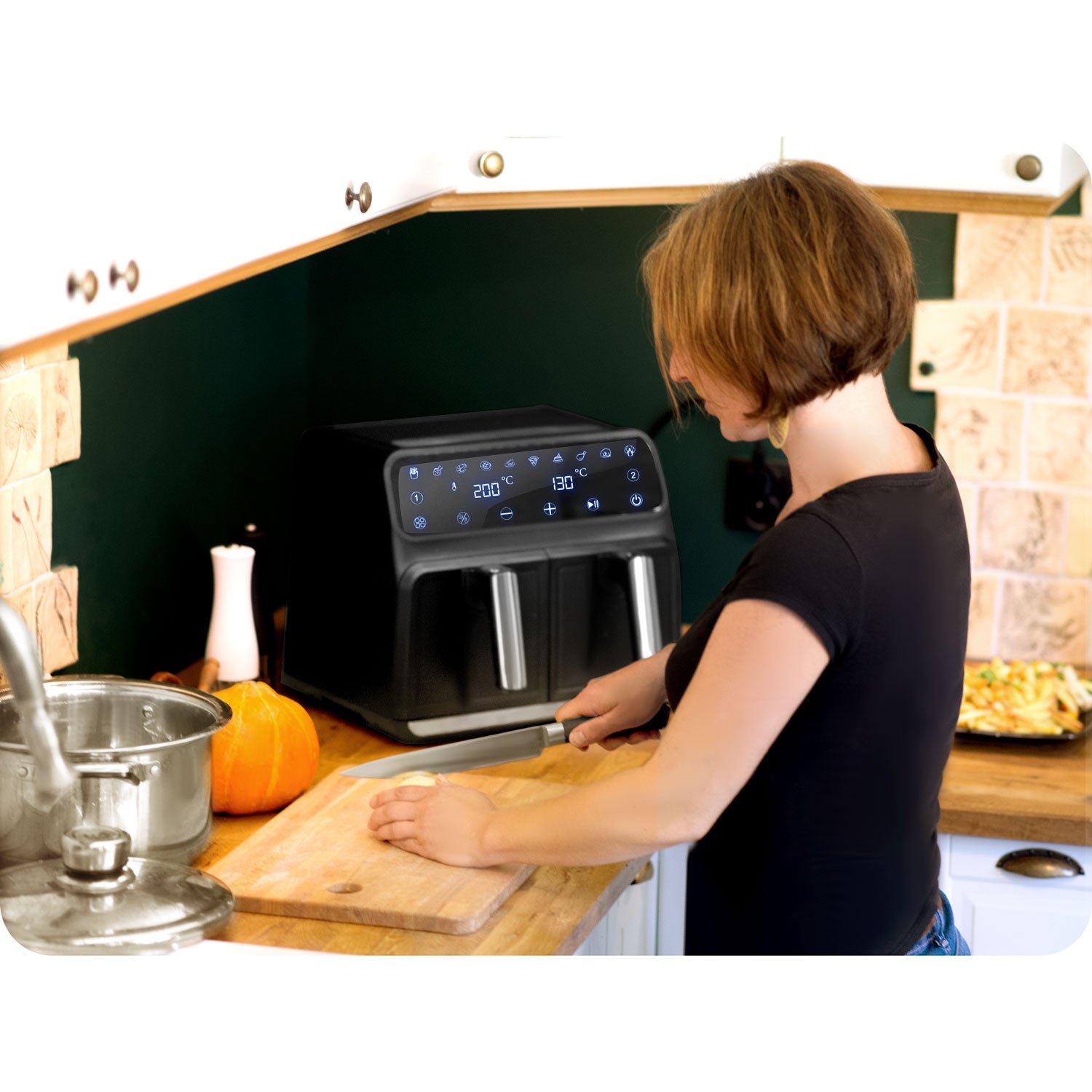 Air fryer BD-653 be riebalų, juodas sidabras