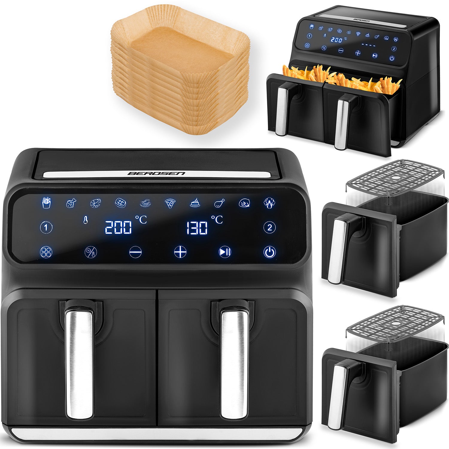 Air fryer BD-653 be riebalų, juodas sidabras