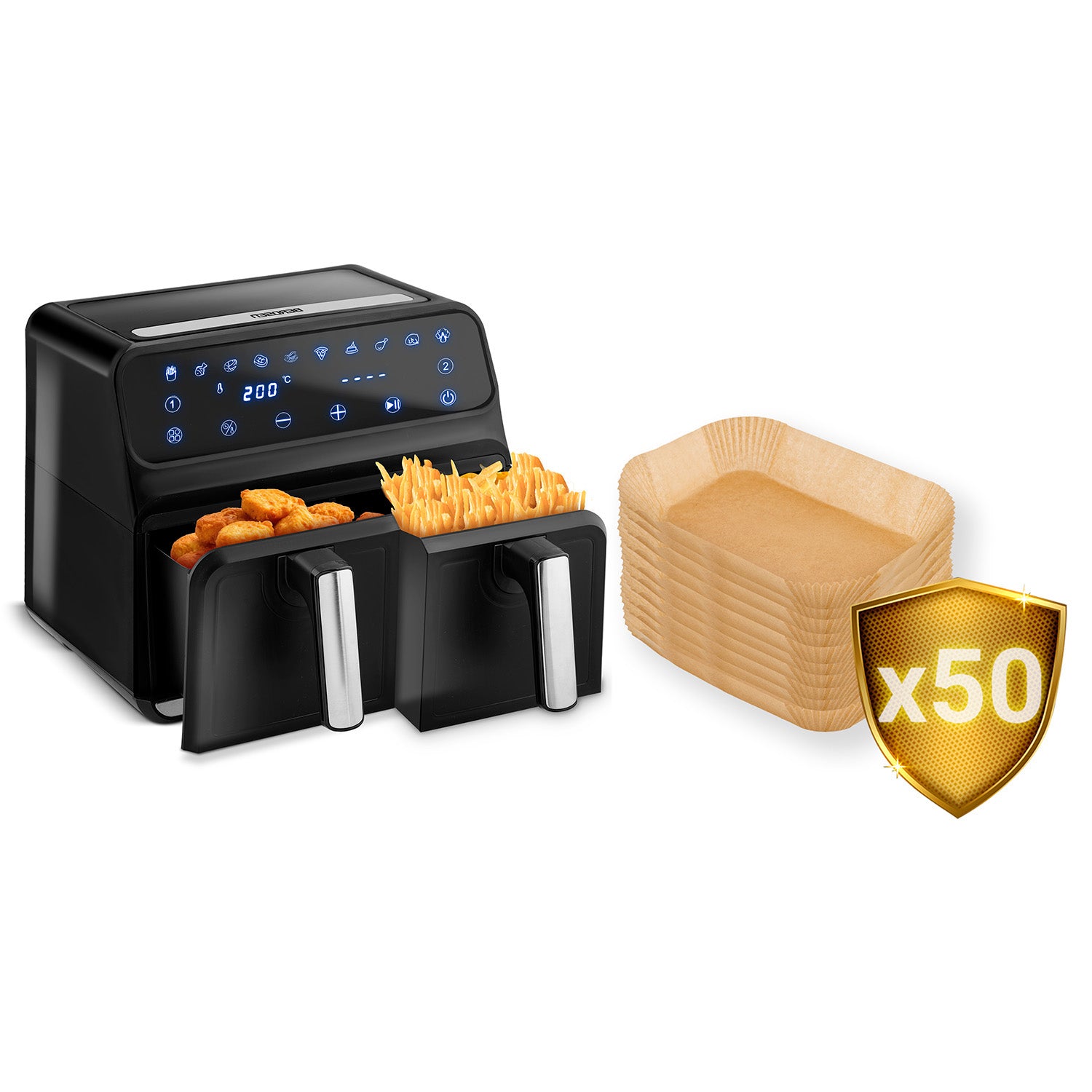 Air fryer BD-653 be riebalų, juodas sidabras