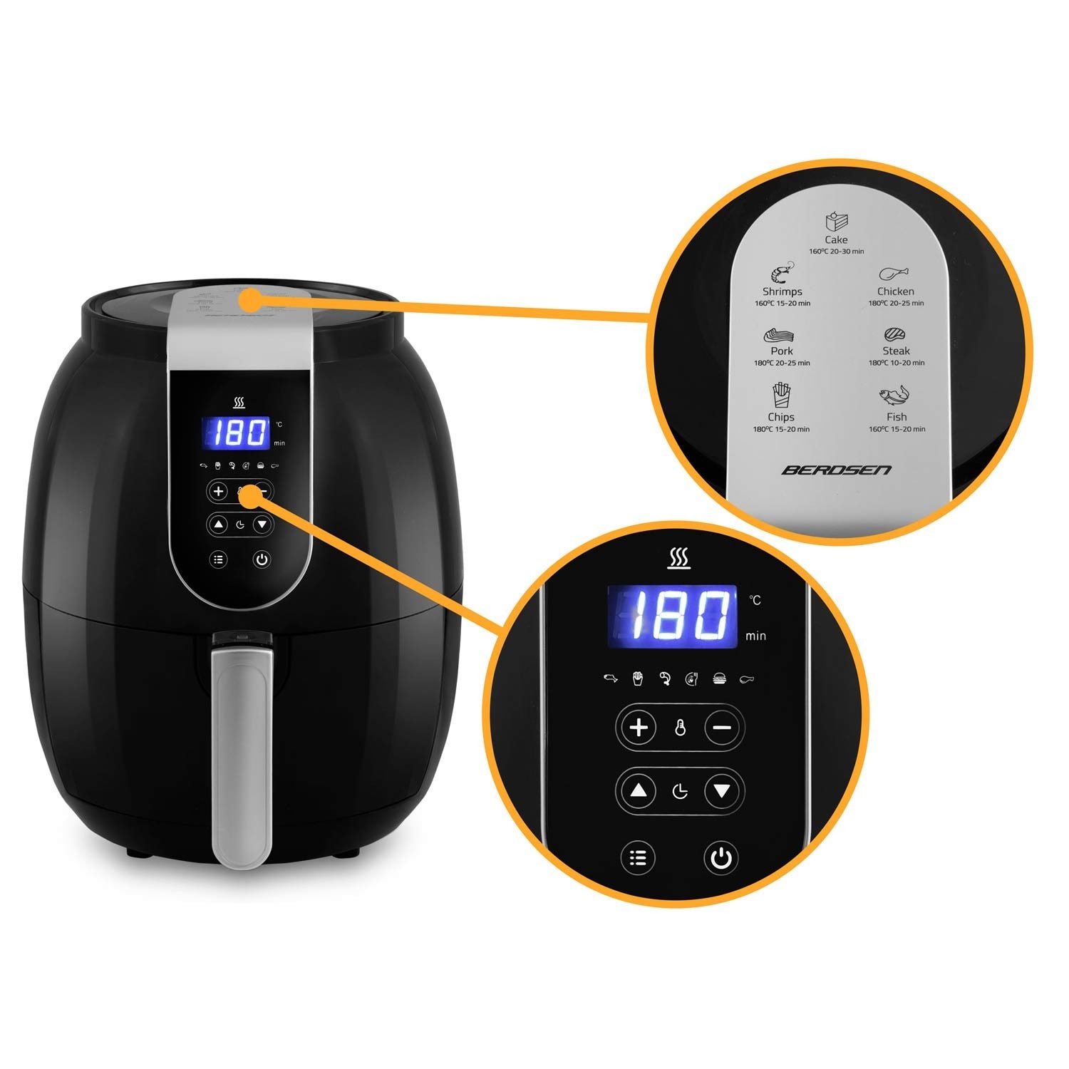 Riebalų be riebalų skrudintuvas su Air fryer BD-651 ekranu