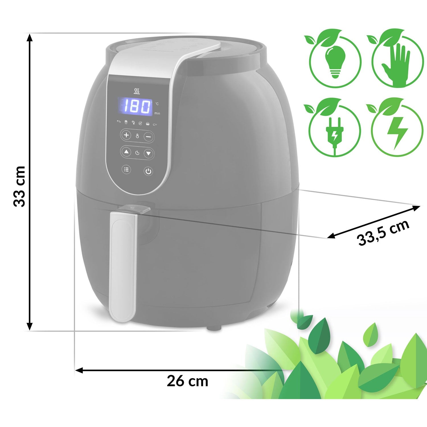 Riebalų be riebalų skrudintuvas su Air fryer BD-651 ekranu