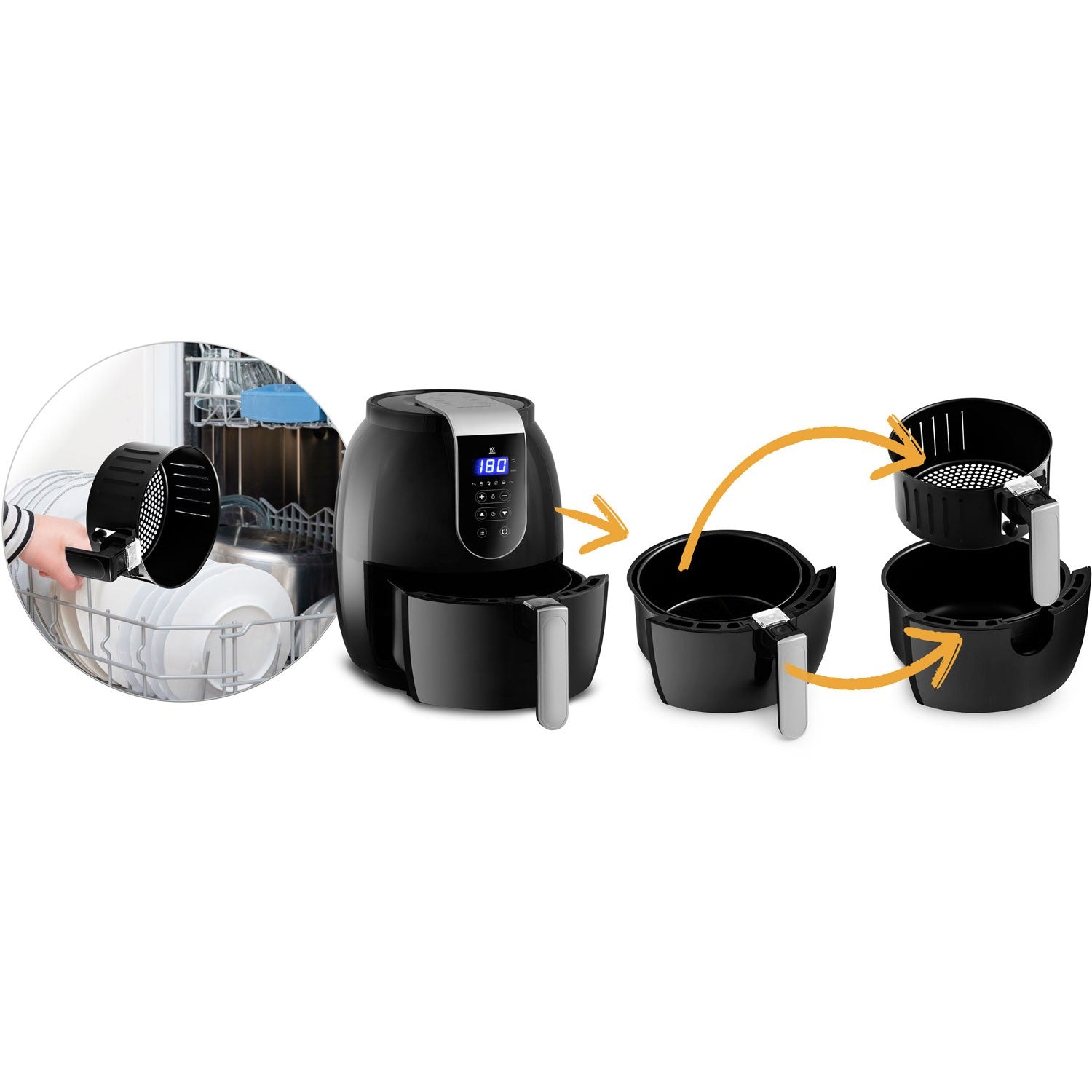 Riebalų be riebalų skrudintuvas su Air fryer BD-651 ekranu