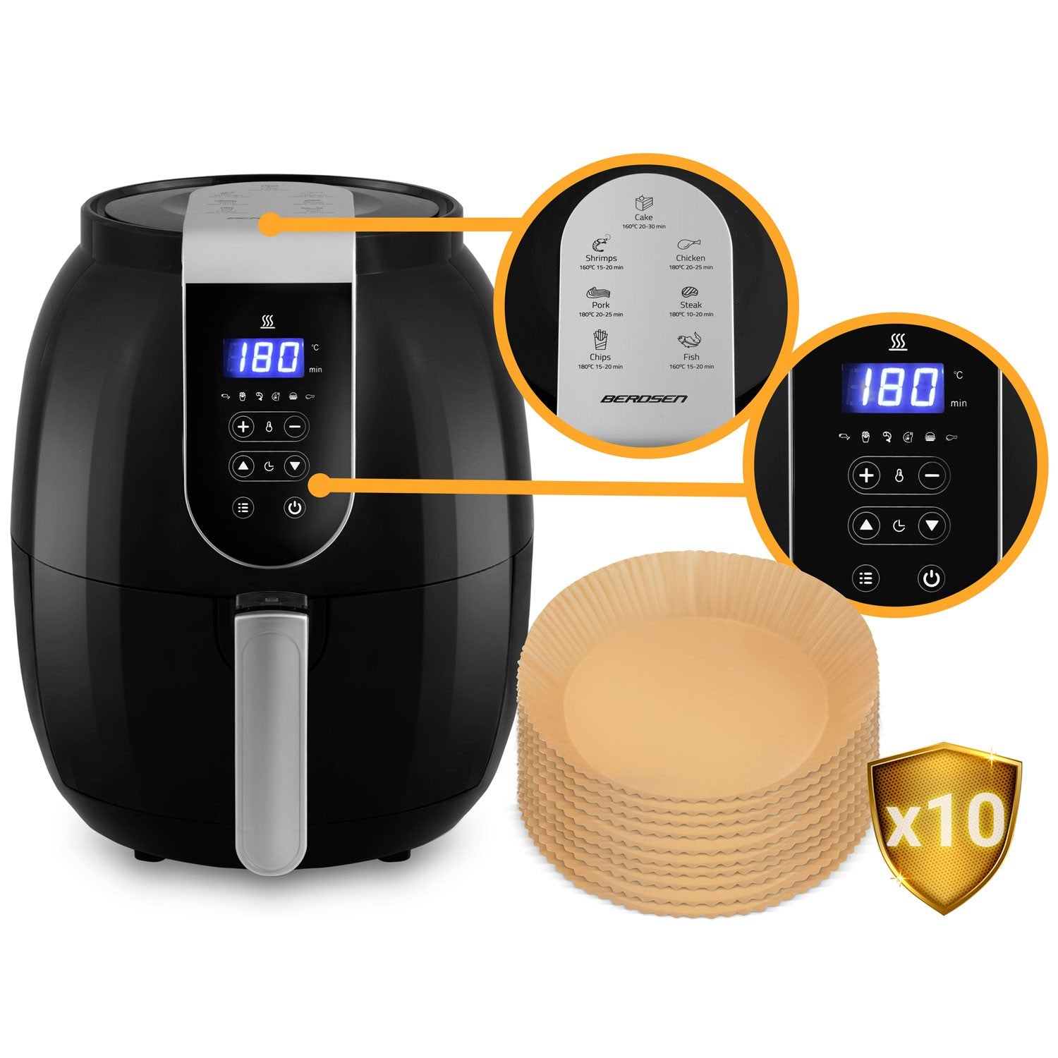 Riebalų be riebalų skrudintuvas su Air fryer BD-651 ekranu