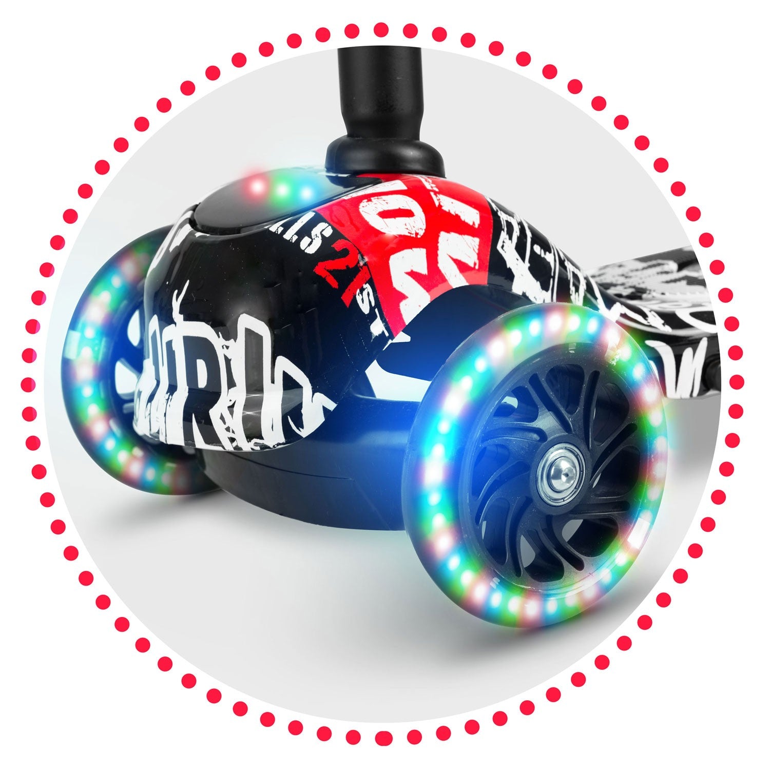 Ricokids Piko - juoda ir balta raudonos spalvos