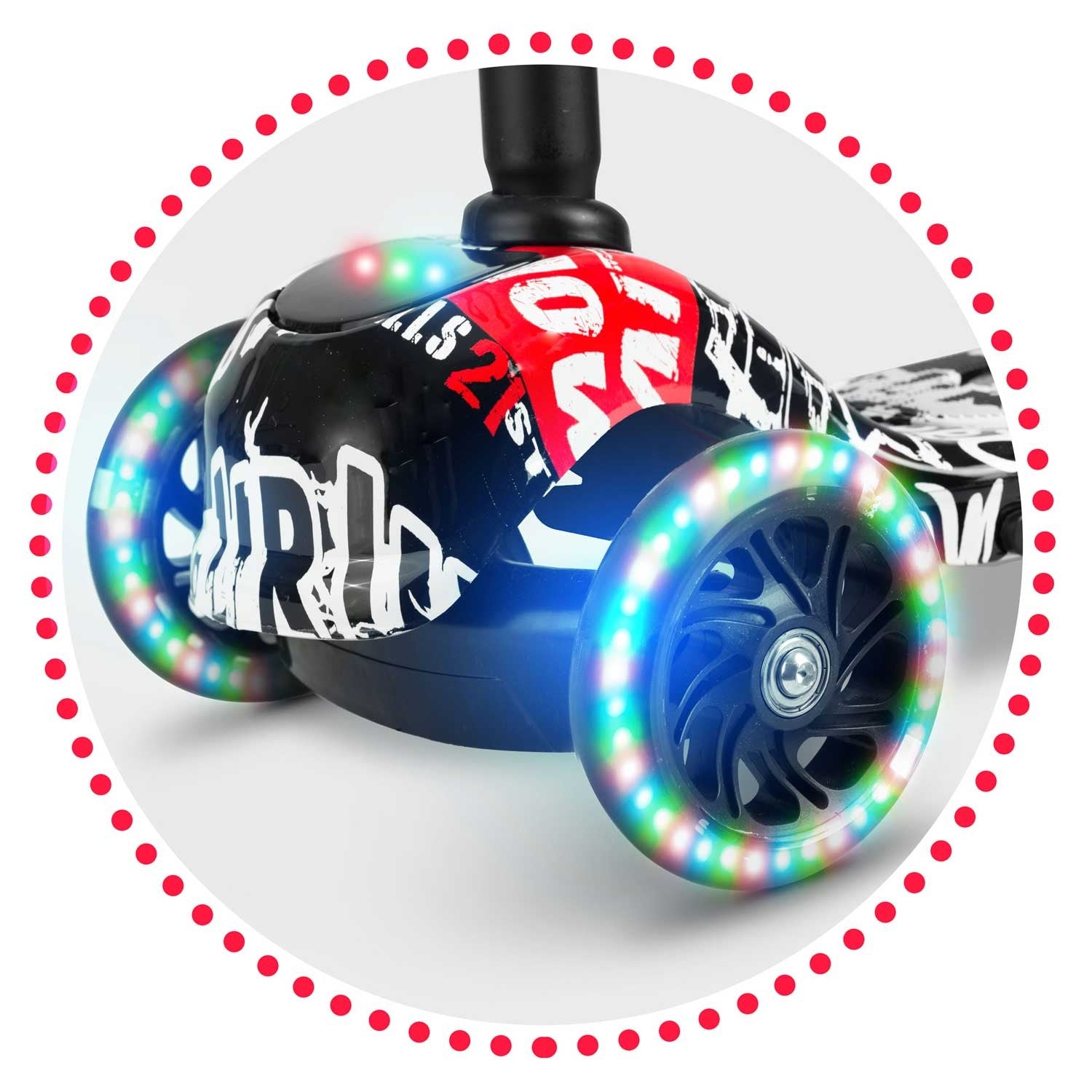 Ricokids Piko - juoda ir balta raudonos spalvos