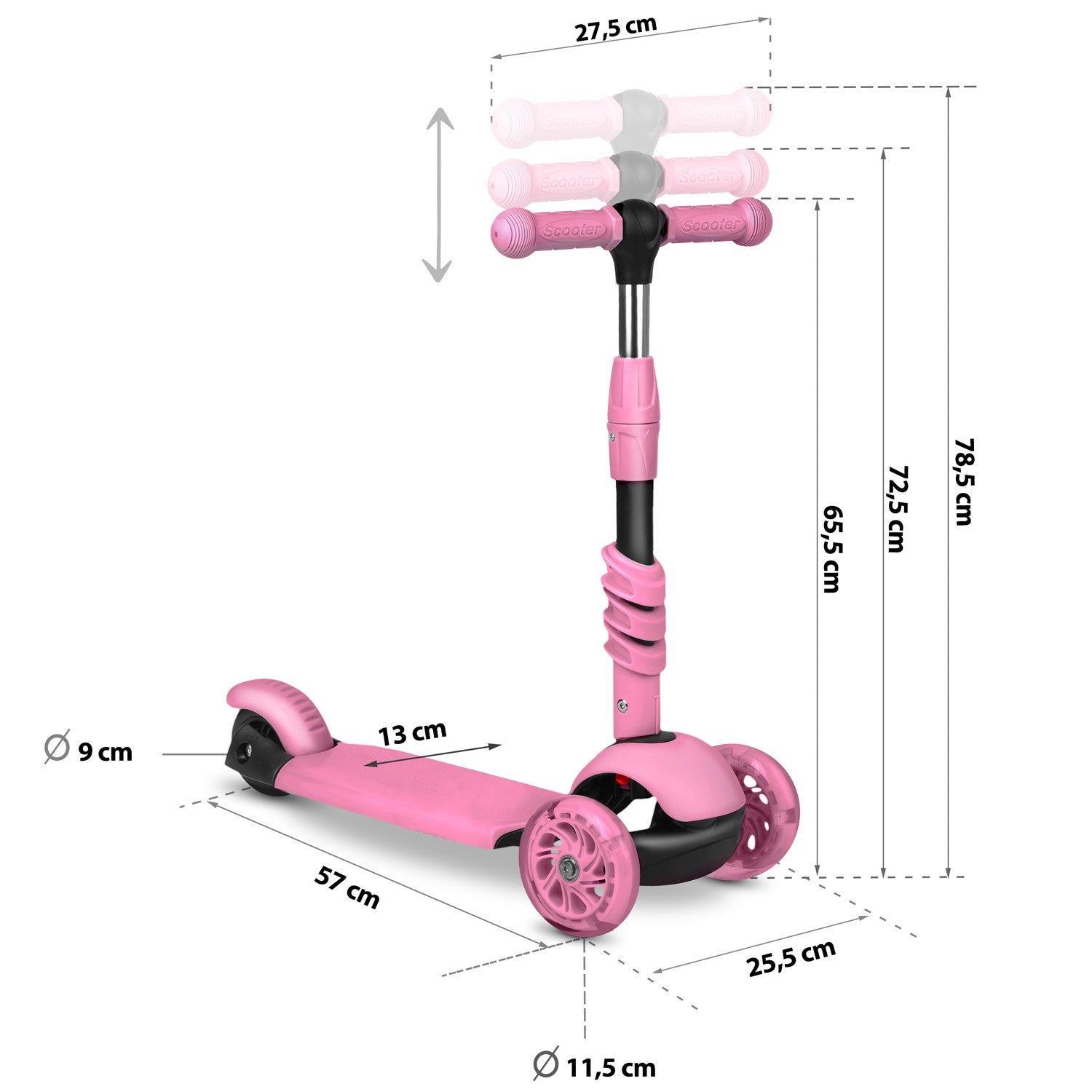 Ricokids Todi - rožinė trijų ratų kardinolė