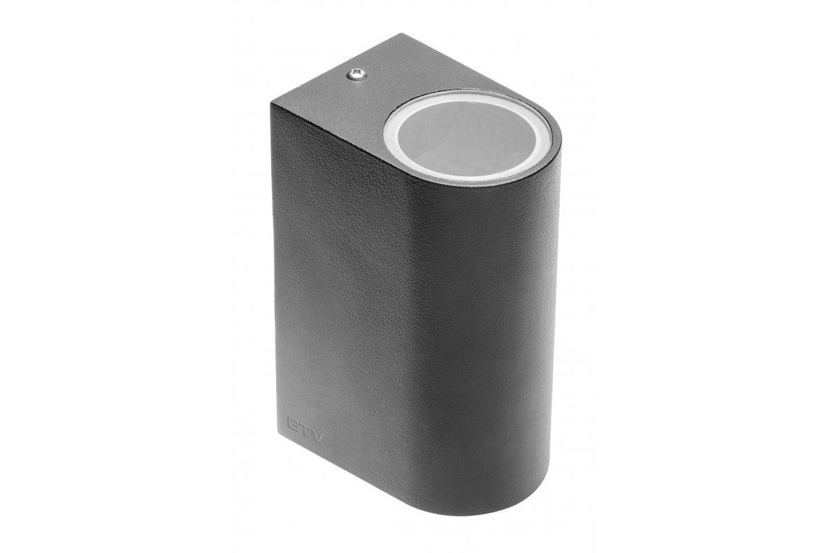 TIAGO fasadinis šviestuvas dvikryptis užapvalintas GTV LD-TIAGOGU10D-20 (juodas, 2x35W)