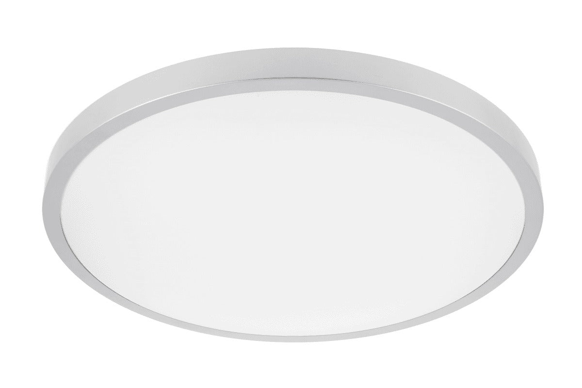 ATOL LED lubinis šviestuvas (32W, 2560lm, 3000K, sidabrinis, apvalus) GTV LD-ATOL32W-WW-02