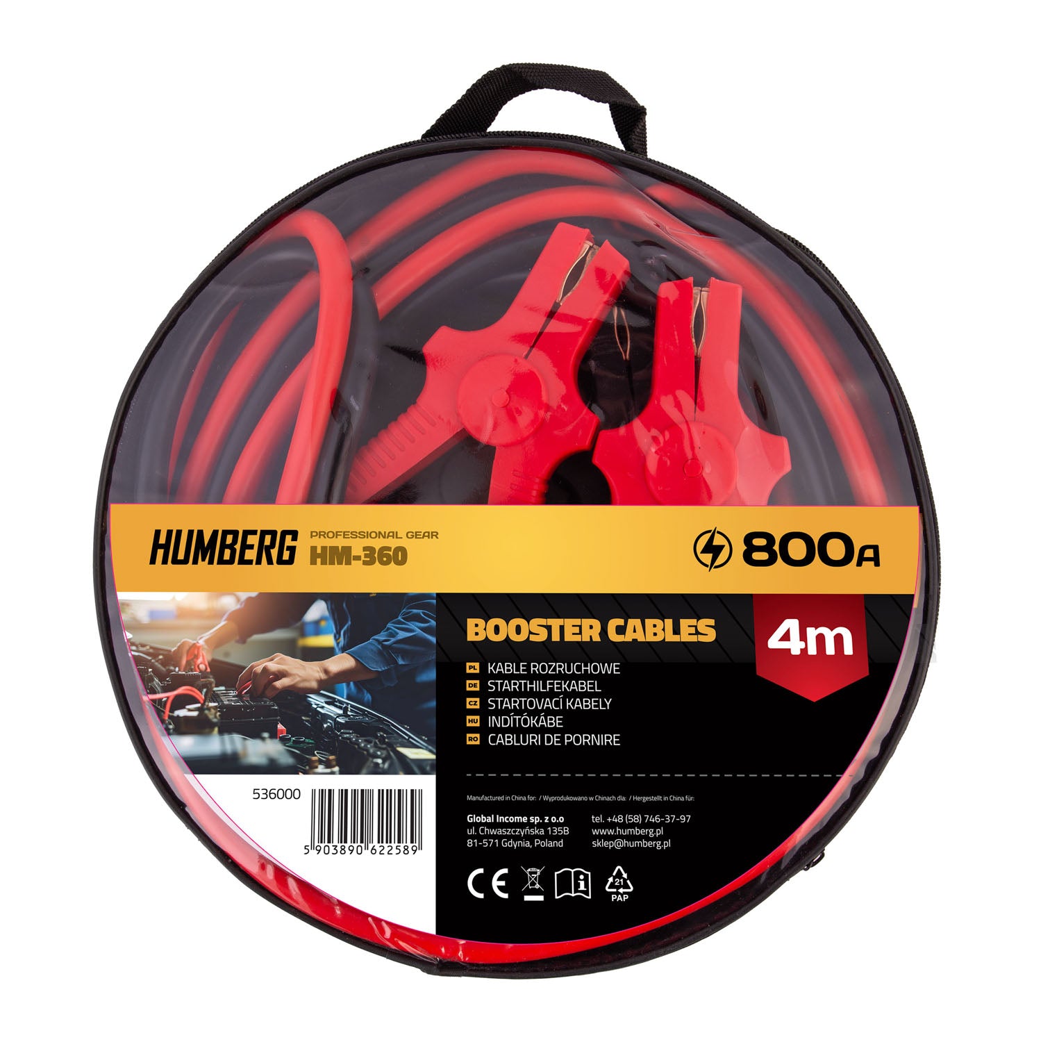 4 m 800A HM-360 Humbergo paleidimo kabeliai