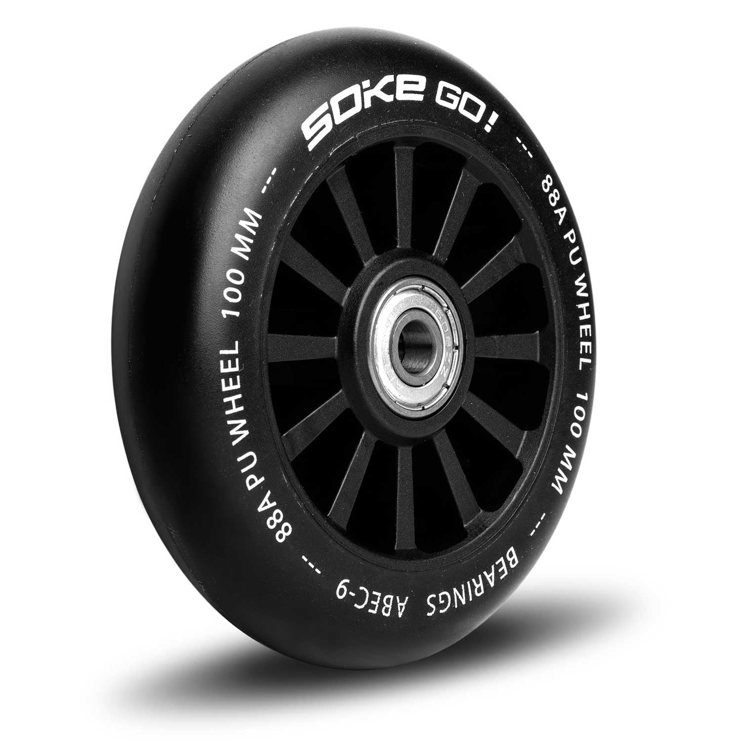 100 mm juodojo ratų ratas 2 vienetai