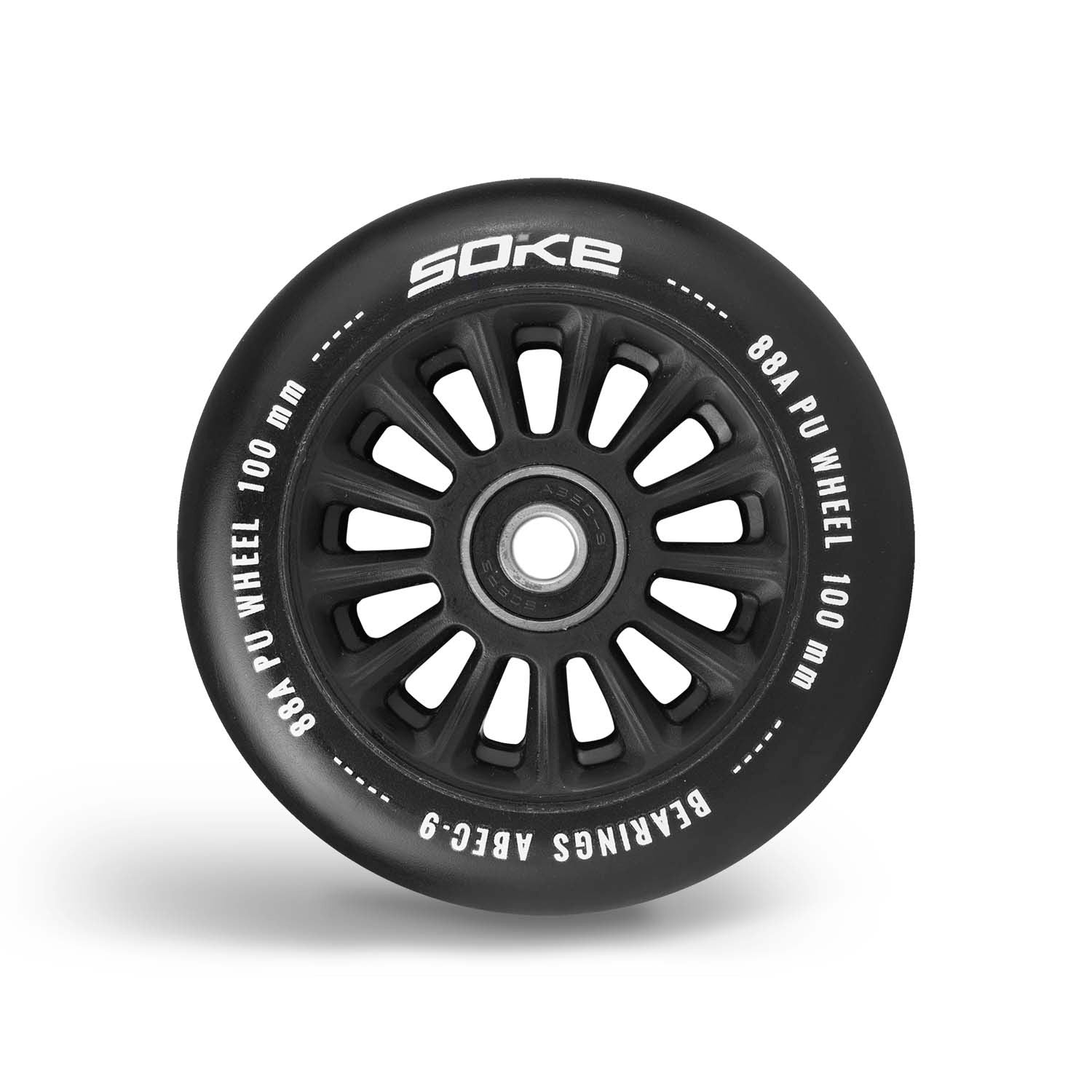 W100 mm ratas, juodas, 2 vienetai