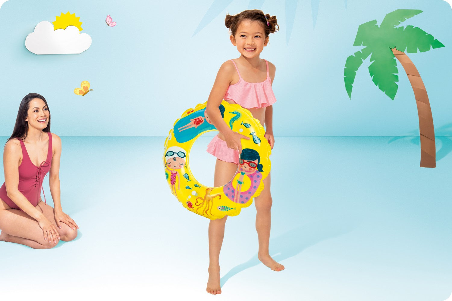 61 cm skersmens INTEX 59242 plaukimo ratas balta