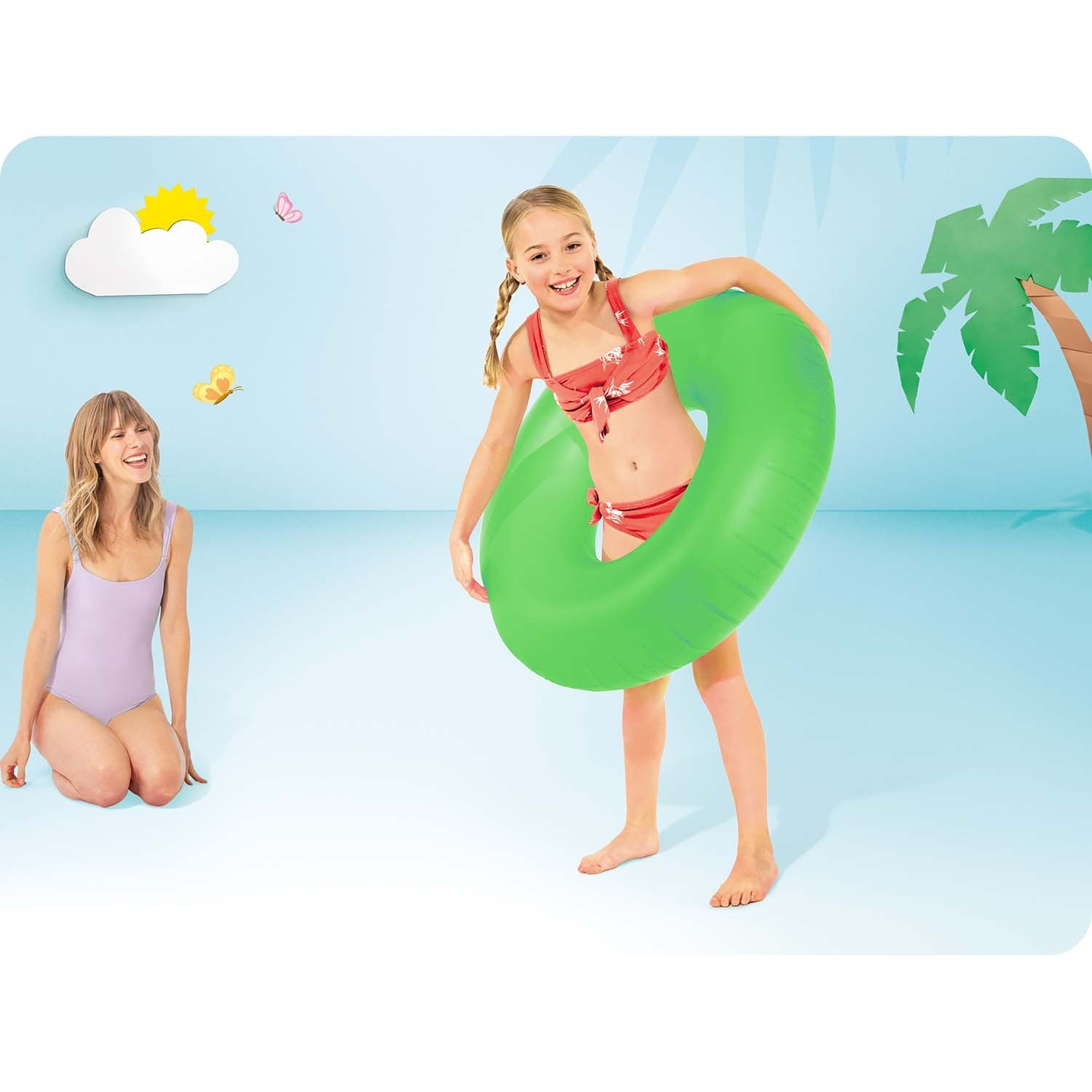 Neoninis plaukiojančiojo rato svoris 91 cm - 3 spalvos INTEX 59262 geltonas