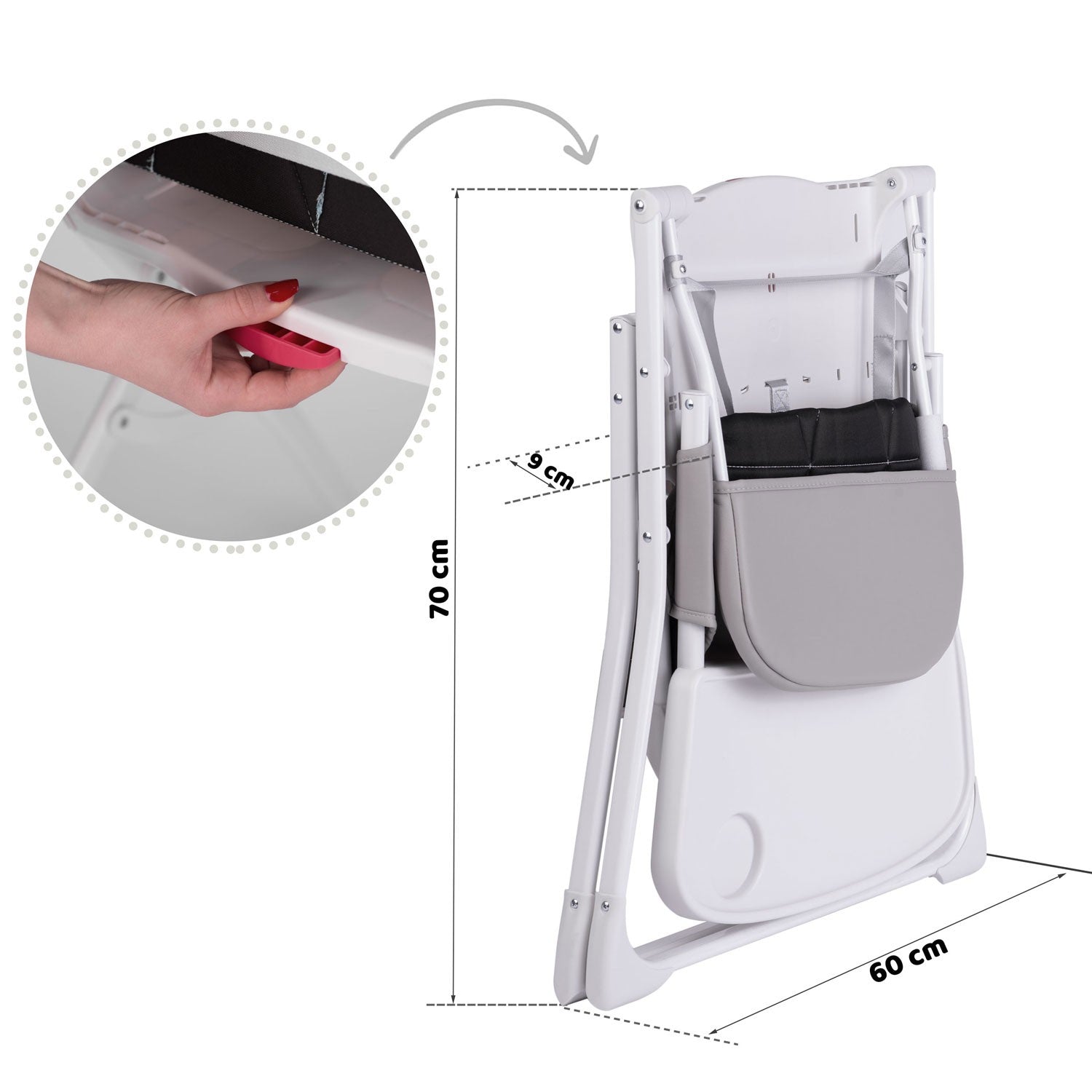 Nuco balta maitinimo kėdė