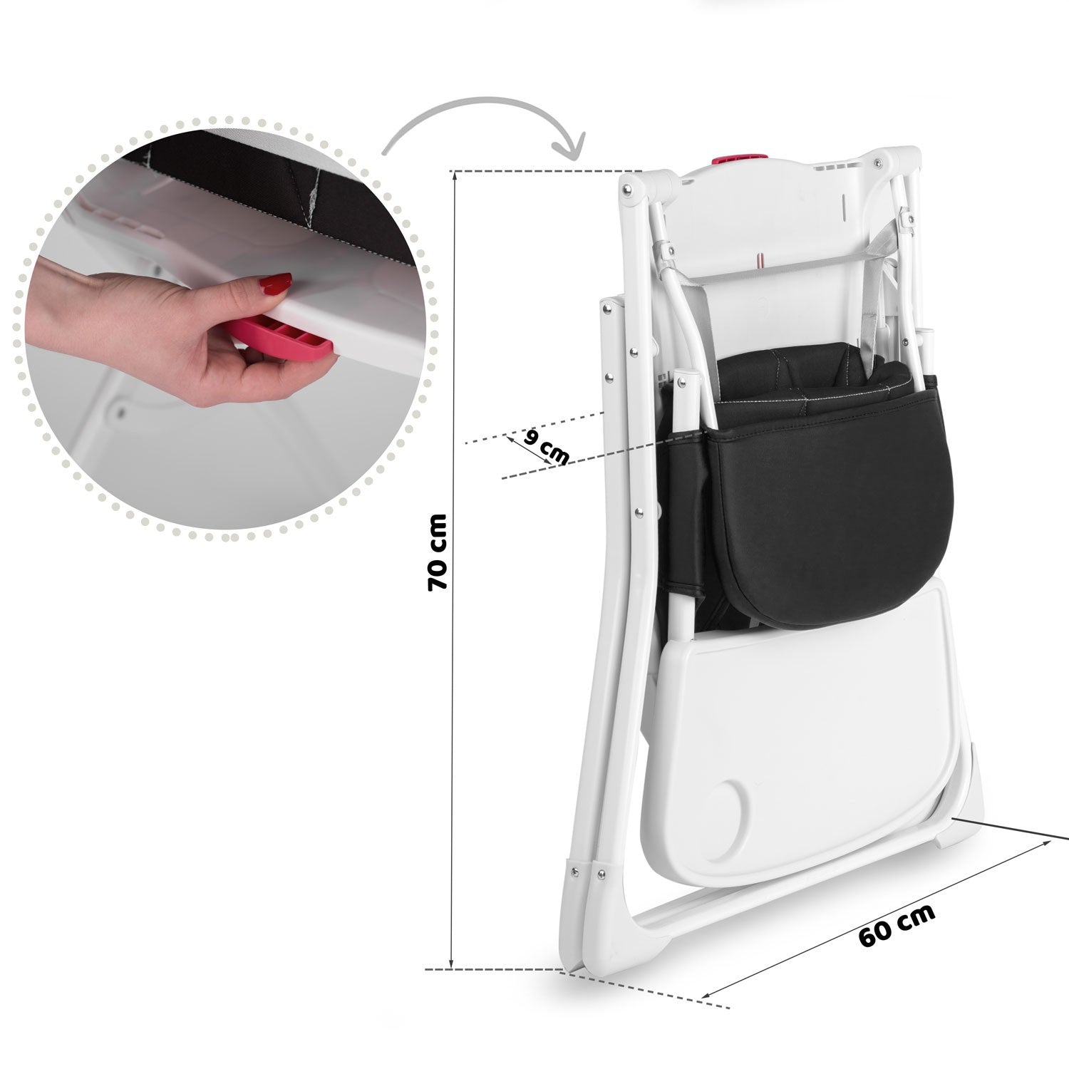 Nuco maitinimo kėdė juoda