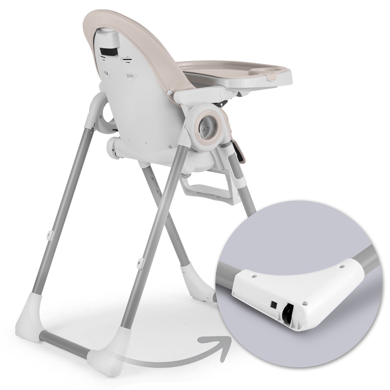 Maitinamoji kėdė su staleliu, Belo pilka + lazdelė su žaislais