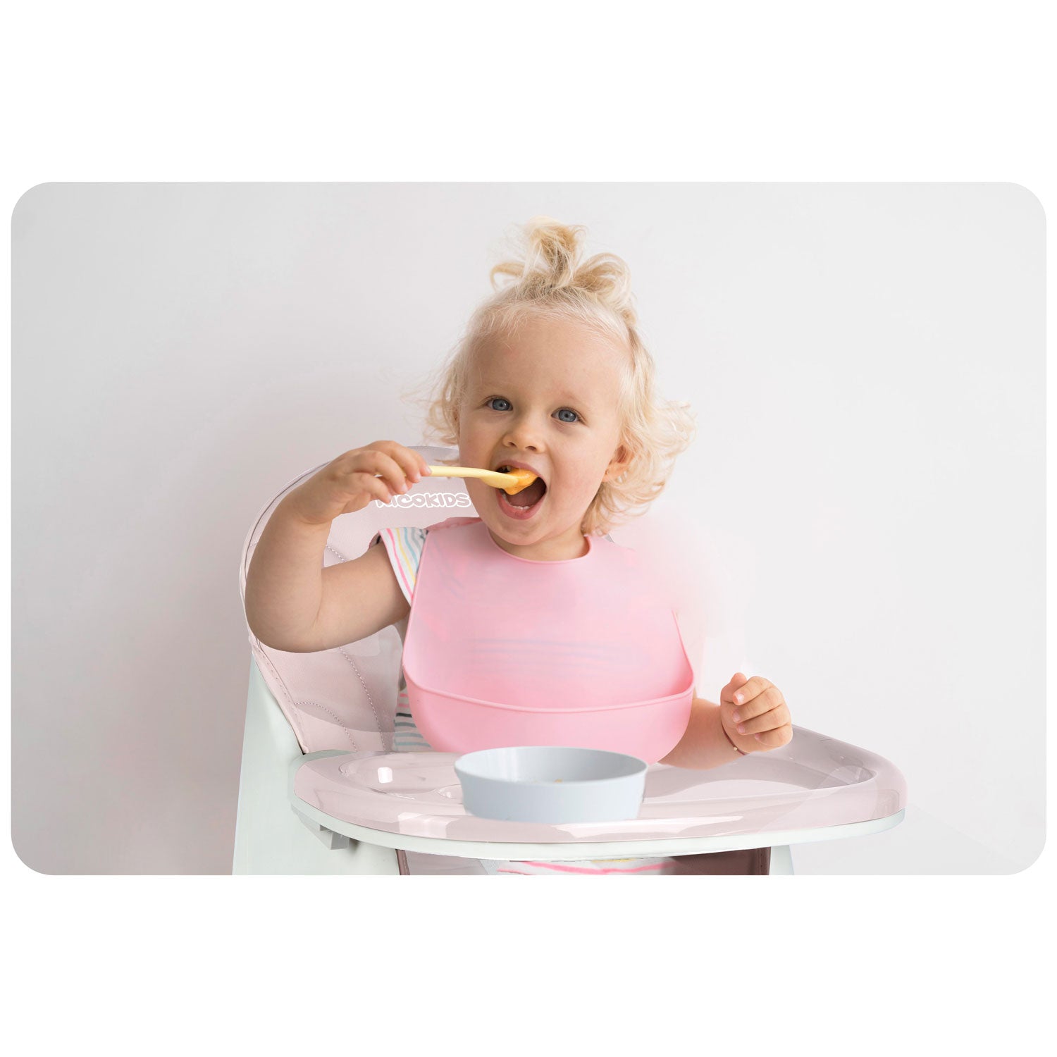 Maitinamoji kėdė su Milo rožine staline