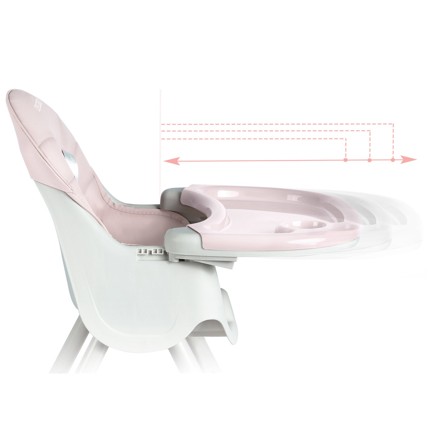 Maitinamoji kėdė su Milo rožine staline