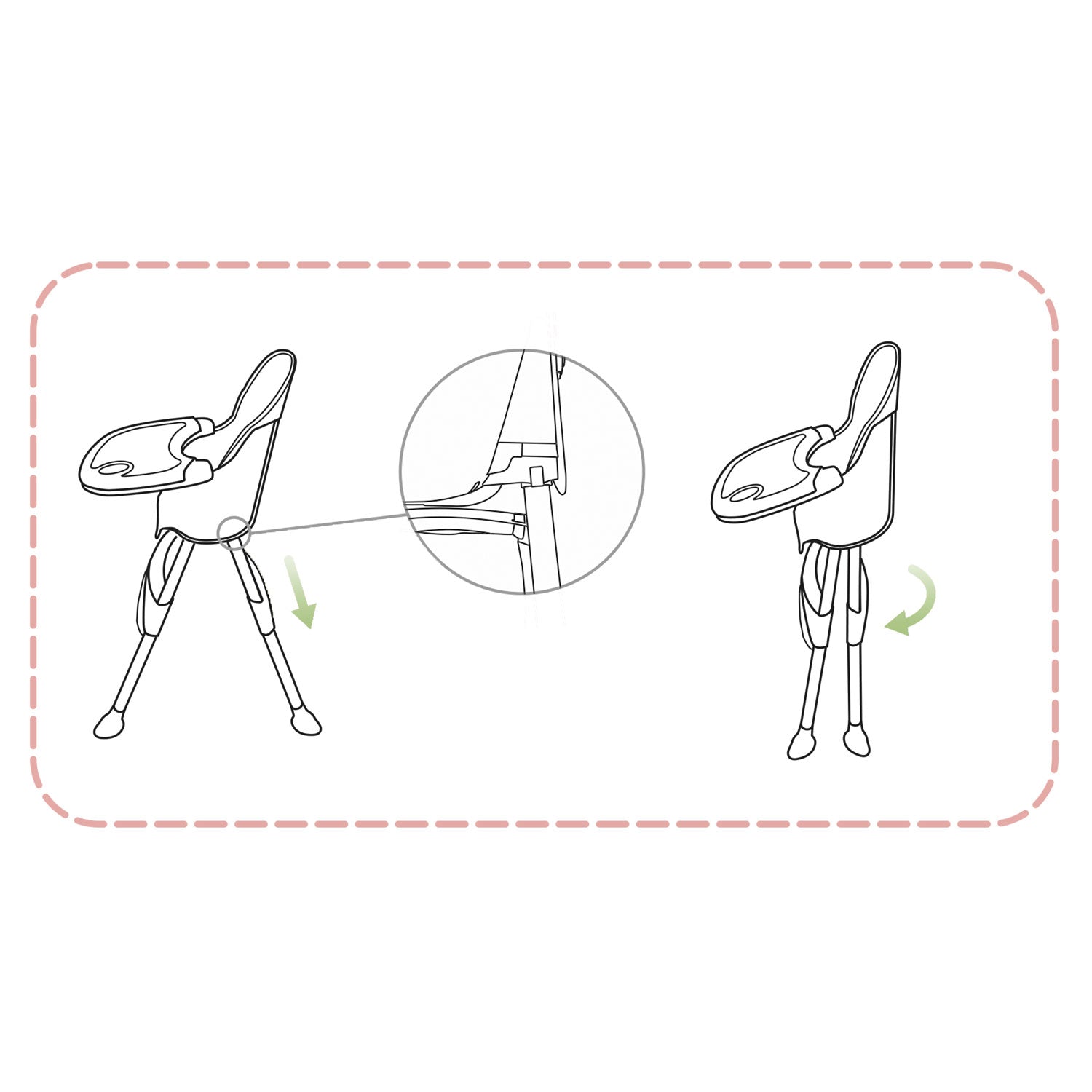 Maitinamoji kėdė su Milo rožine staline