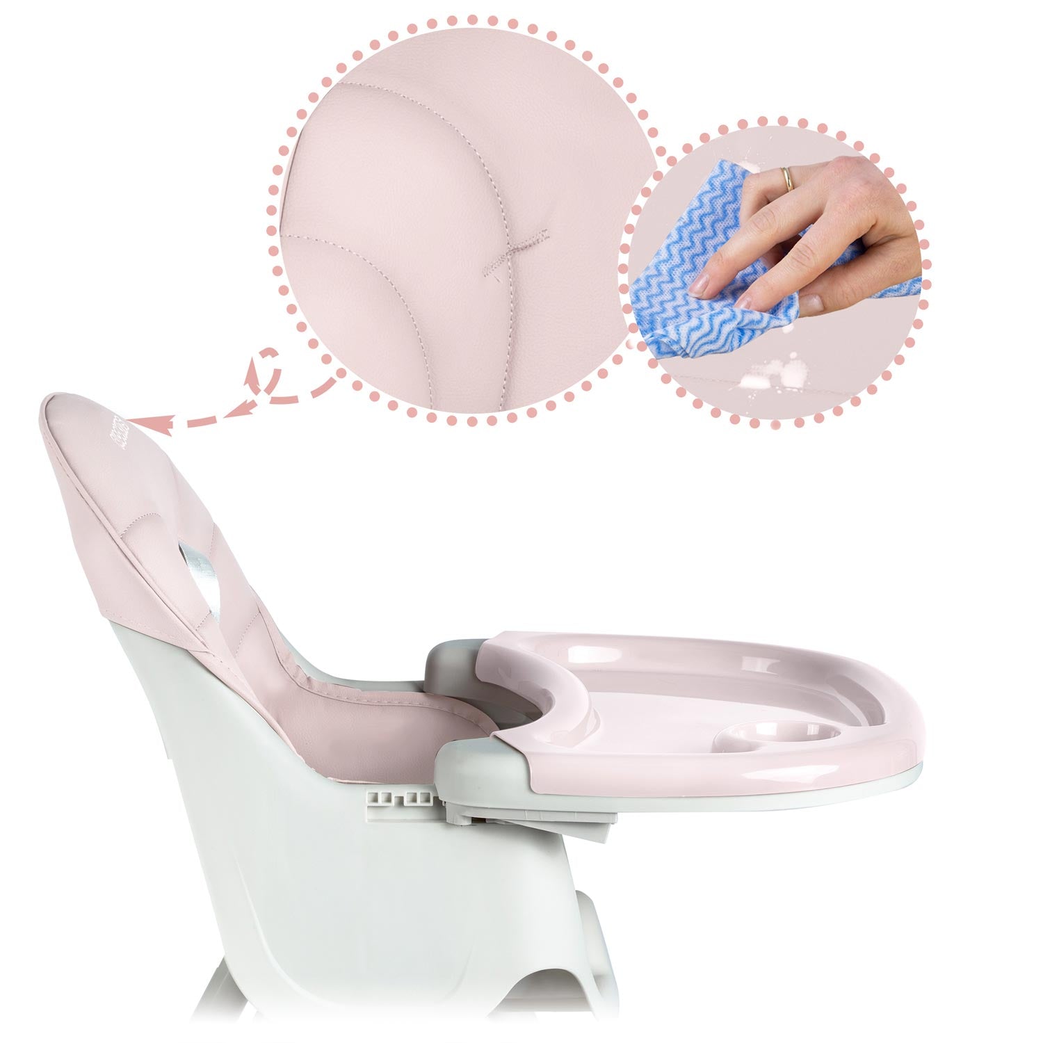 Maitinamoji kėdė su Milo rožine staline