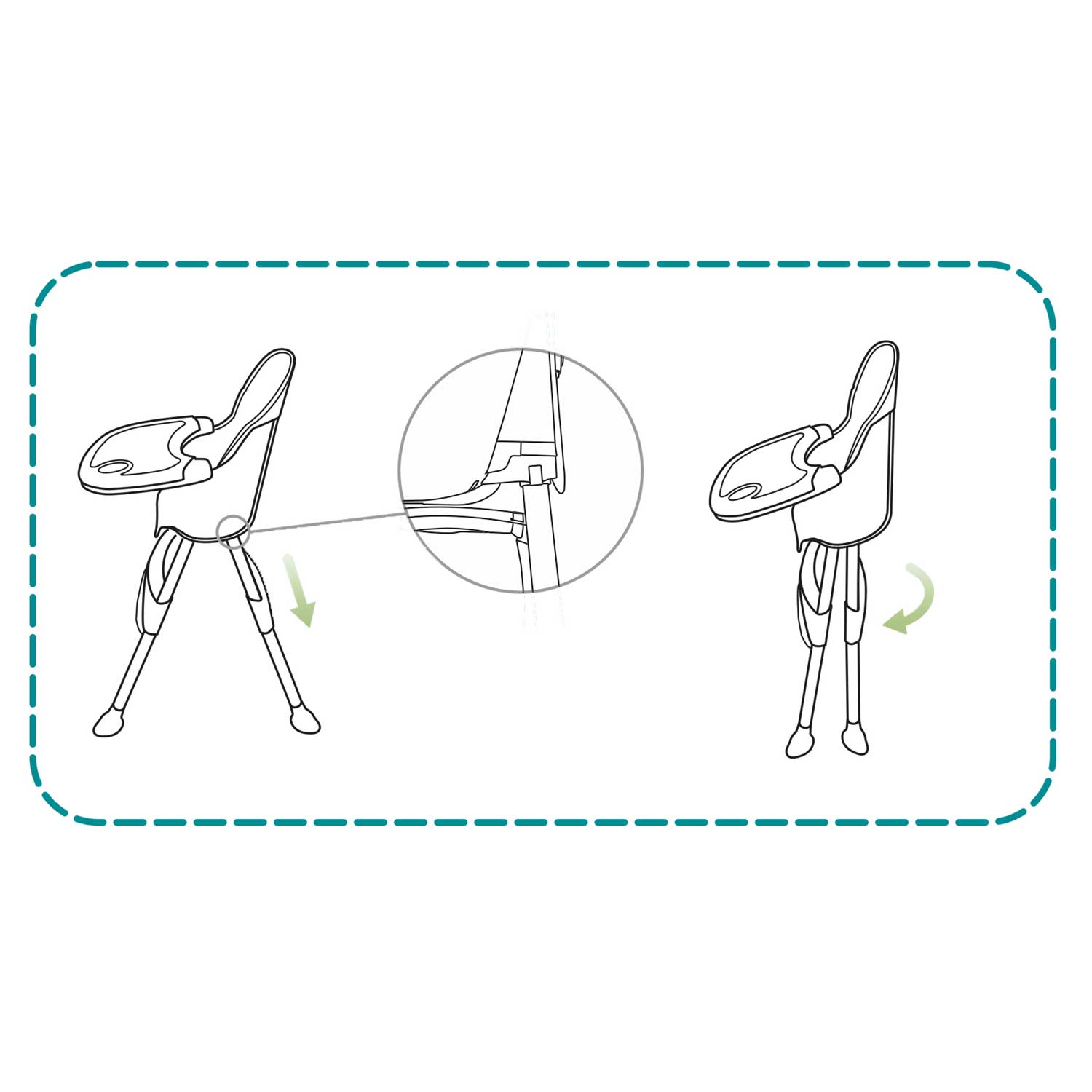 Maitinimo kėdė su stalu