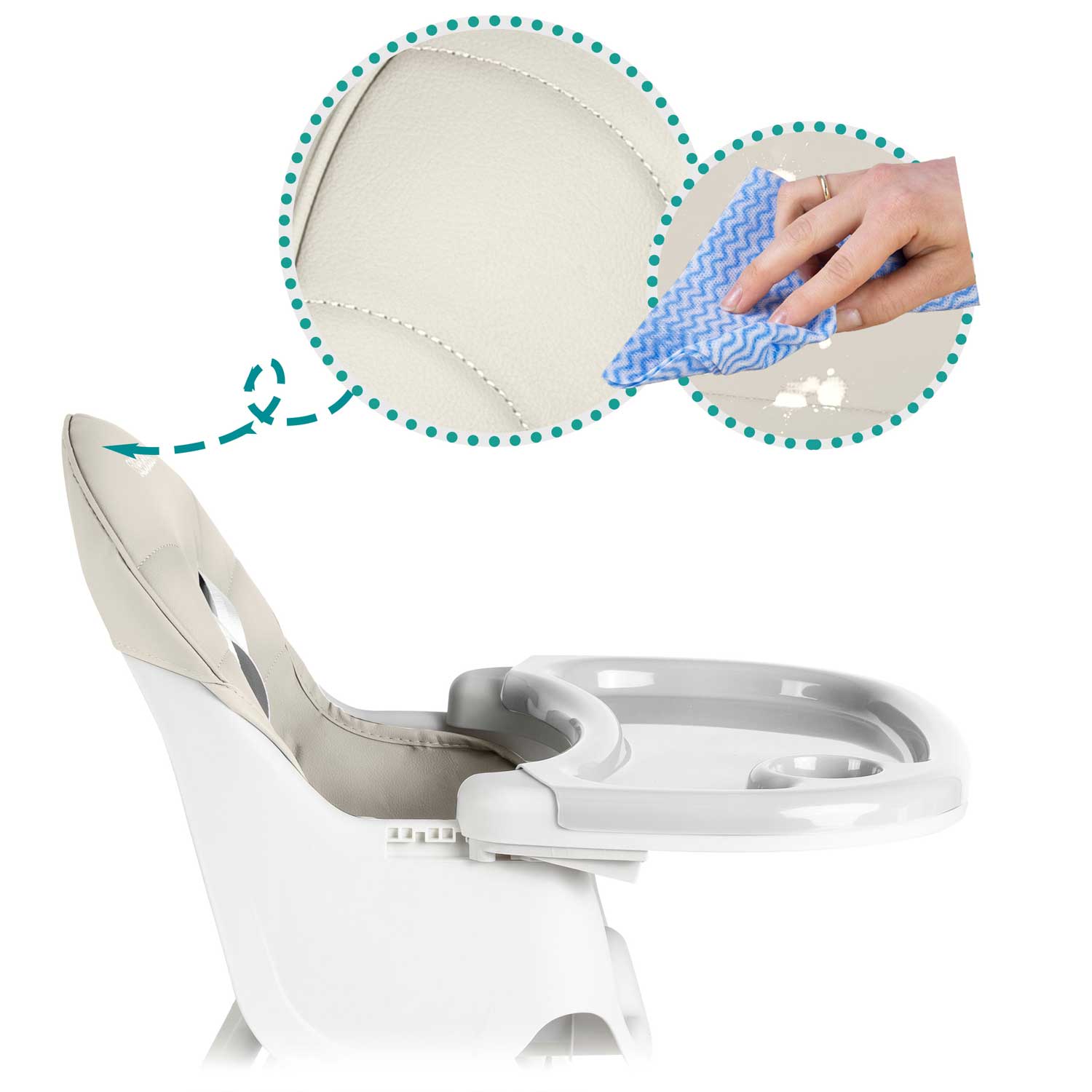 Maitinimo kėdė su stalu