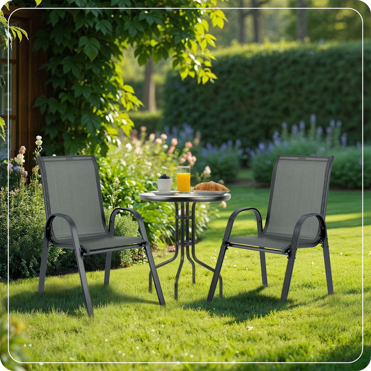 Sofotel SO-980 tekstilės sodo kėdės, 4 vienetų rinkinys