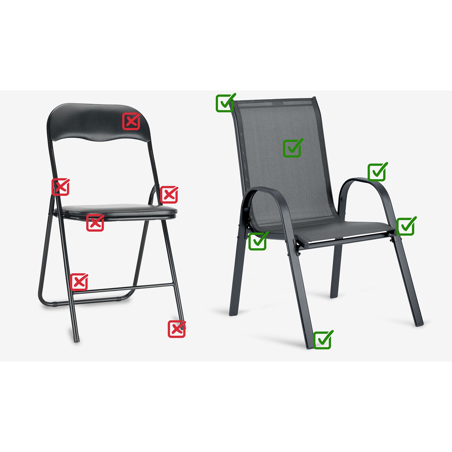 Sofotel SO-980 tekstilės sodo kėdės, 4 vienetų rinkinys