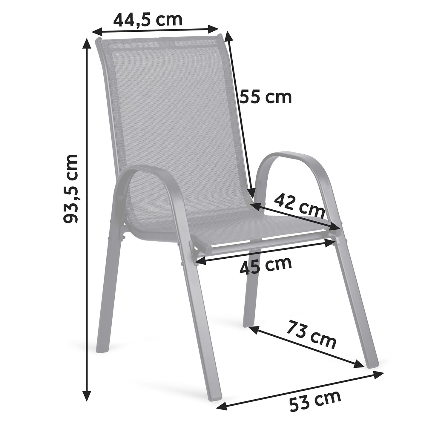 Sofotel SO-980 tekstilės sodo kėdės, 4 vienetų rinkinys