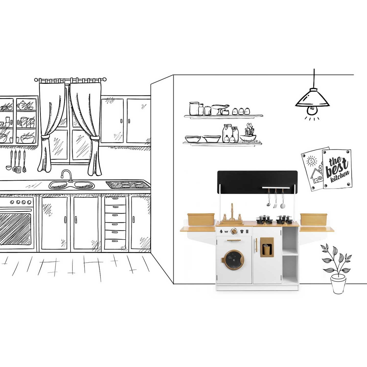 Medinė vaikų virtuvė RC-836