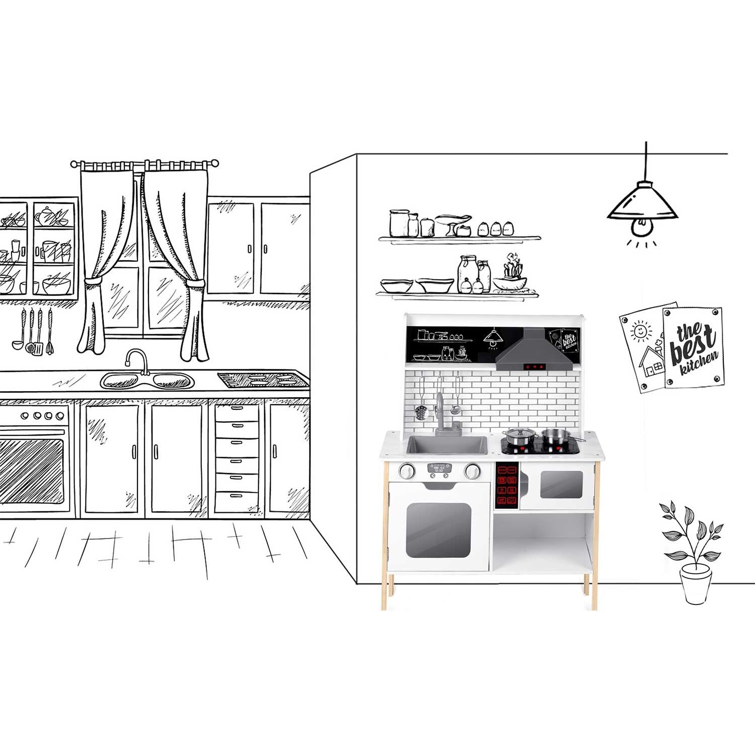 Medinė vaikų virtuvė RC-846