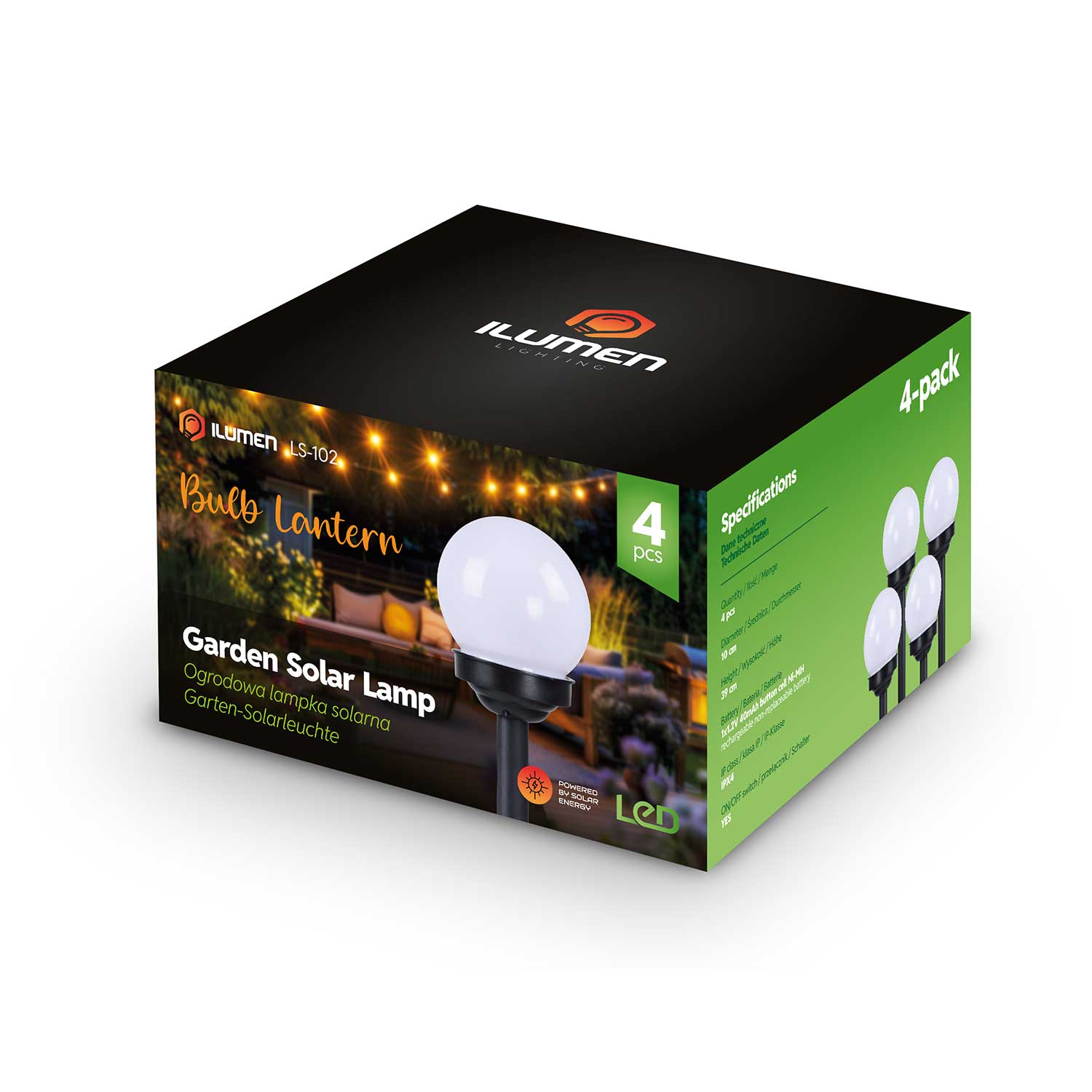 Ilumen LS-102 saulės lempos balta sfera