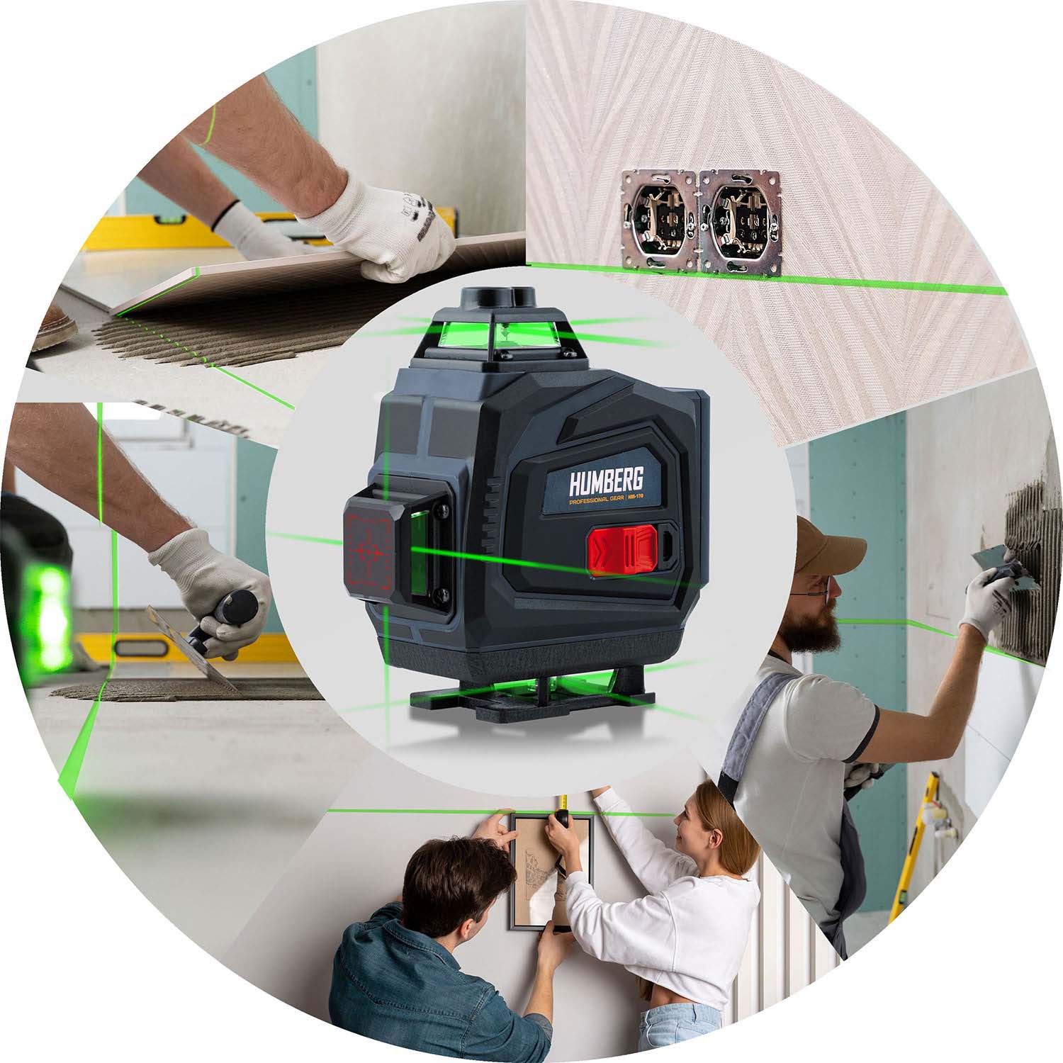 Krikštinis lazeris lagamine + Humbergo HM-170 statyvas