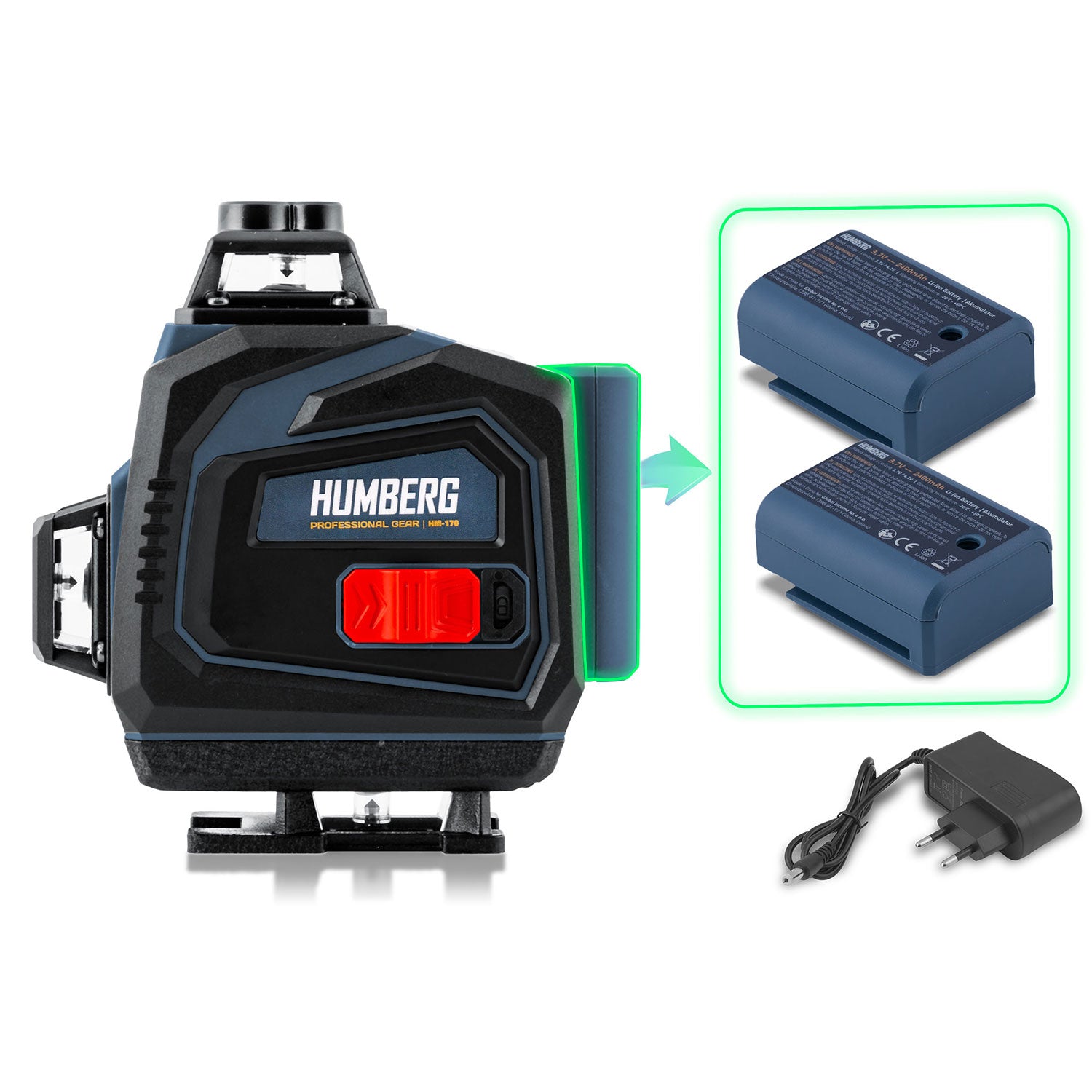 Krikštinis lazeris lagamine + Humbergo HM-170 statyvas